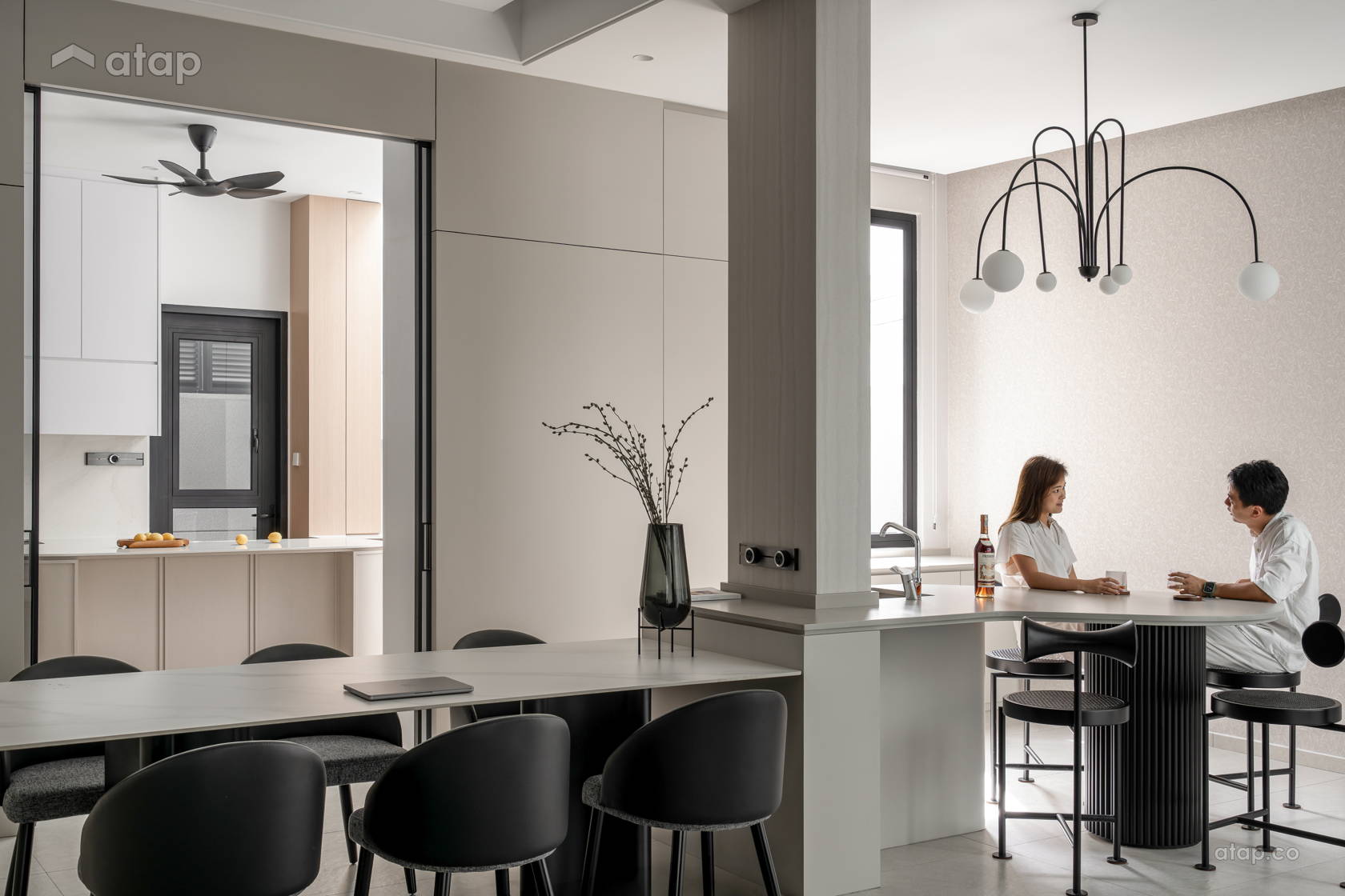 Minimalistic Modern Dining Room semi-detached design ideas & photos ...