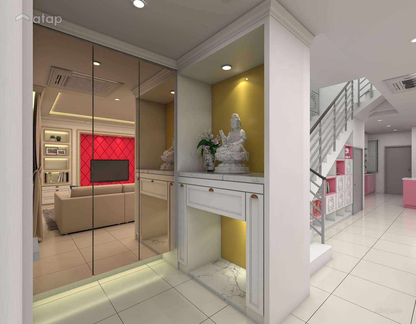 Contemporary Modern Foyer Semi Detached Design Ideas Photos