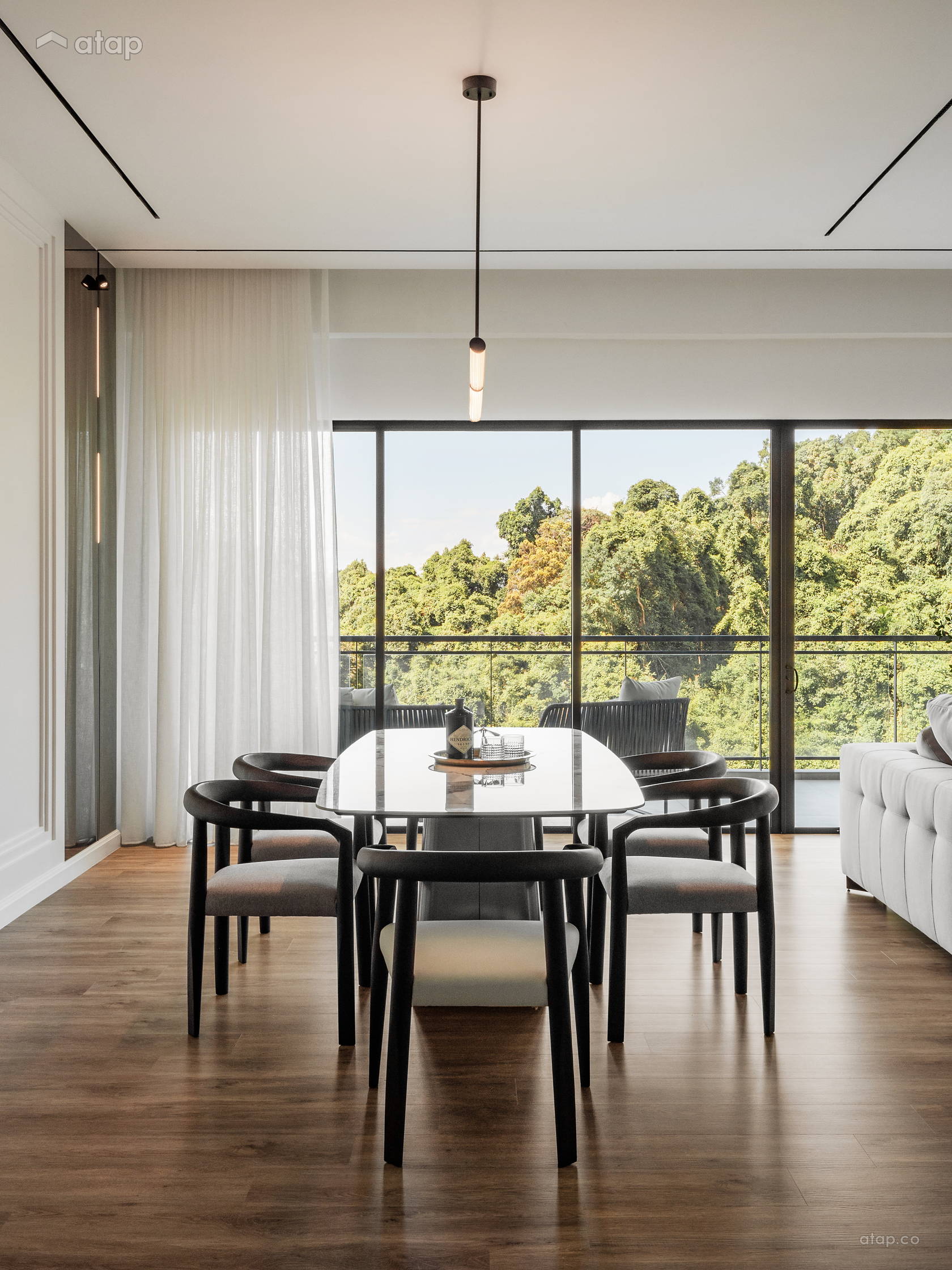 Classic Contemporary Balcony Dining Room condominium design ideas ...