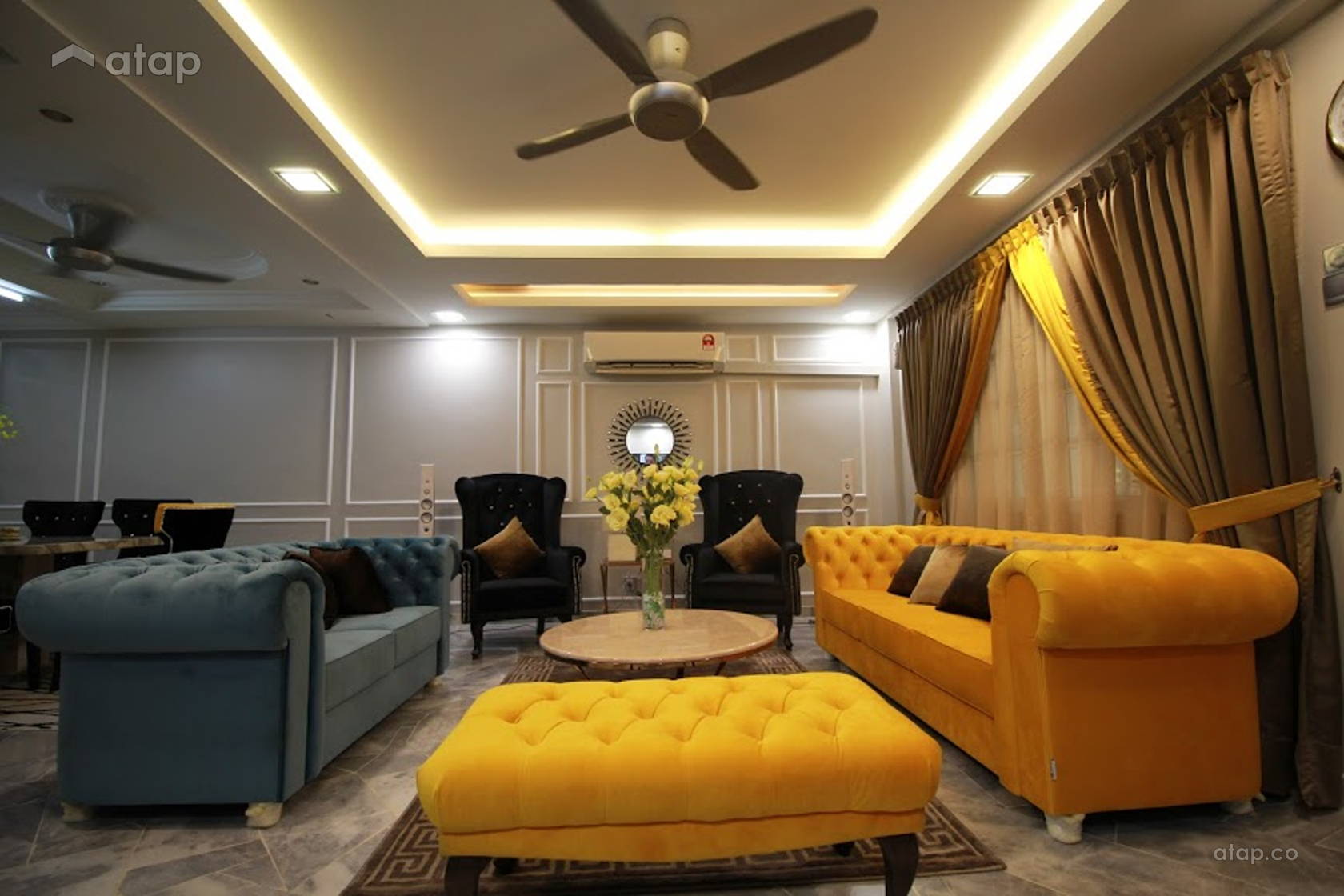 Classic Modern Dining Room Family Room Terrace Design Ideas