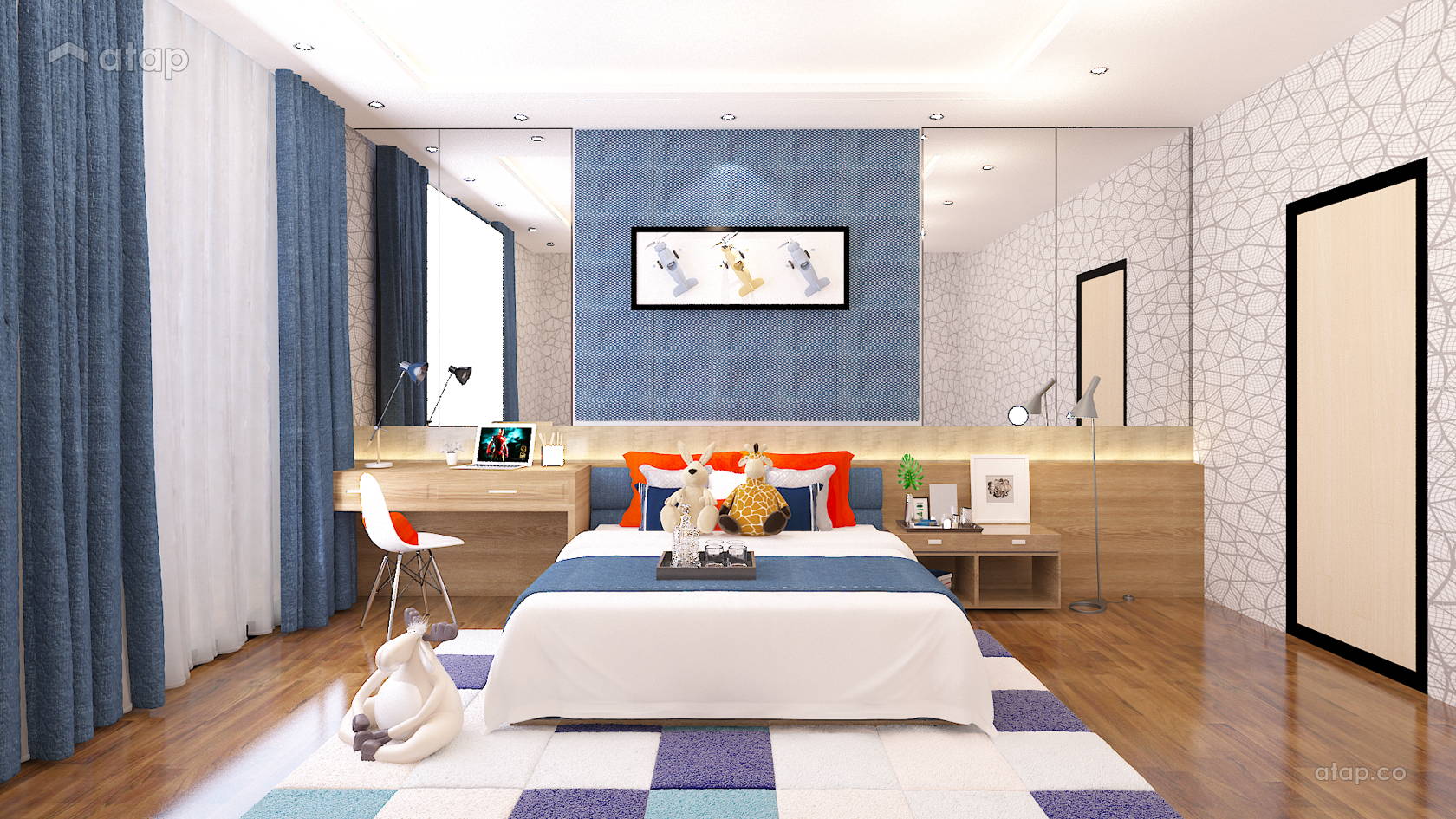 Contemporary Modern Bedroom @ Semi-Detached Residential