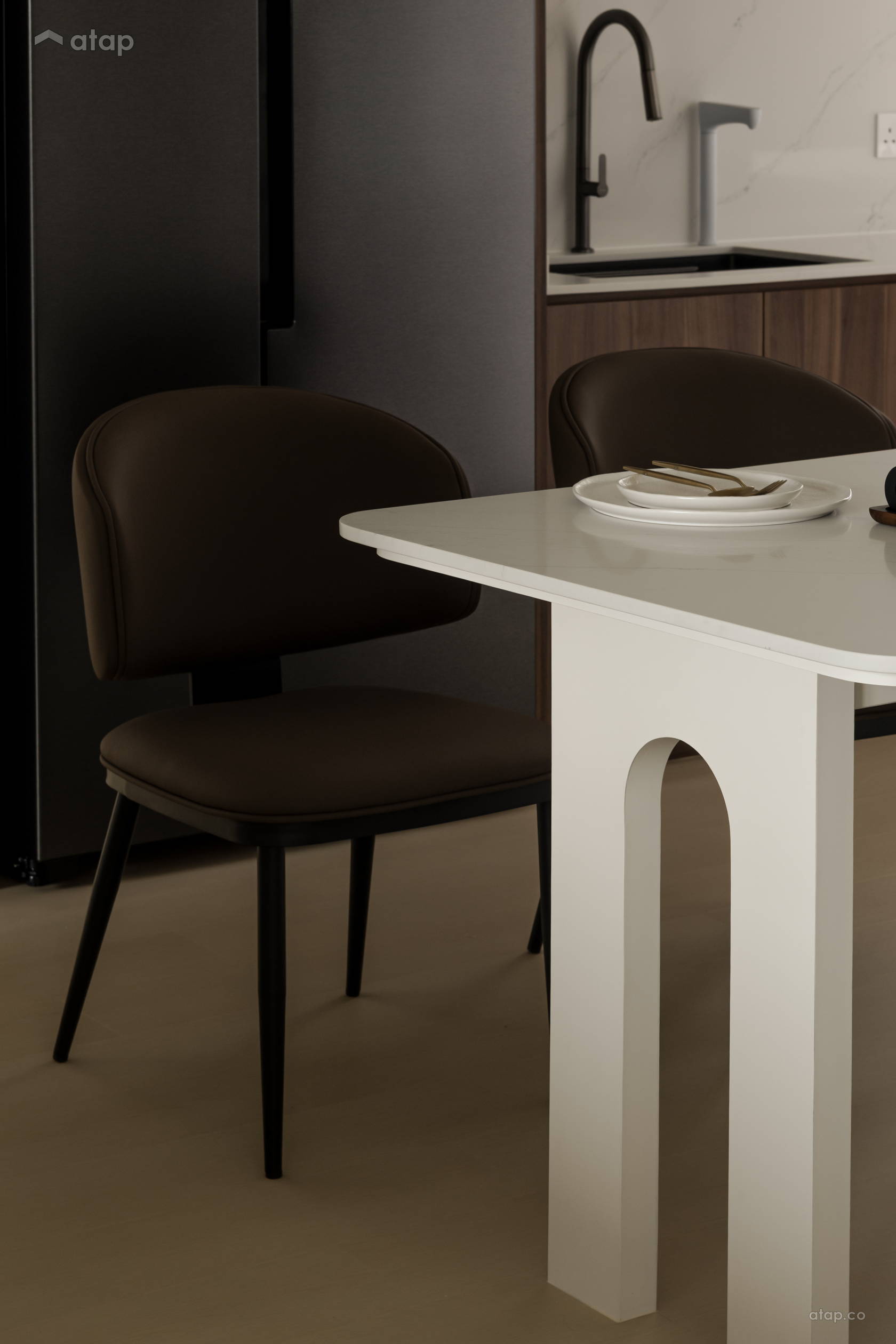 Contemporary Minimalistic Dining Room condominium design ideas & photos ...