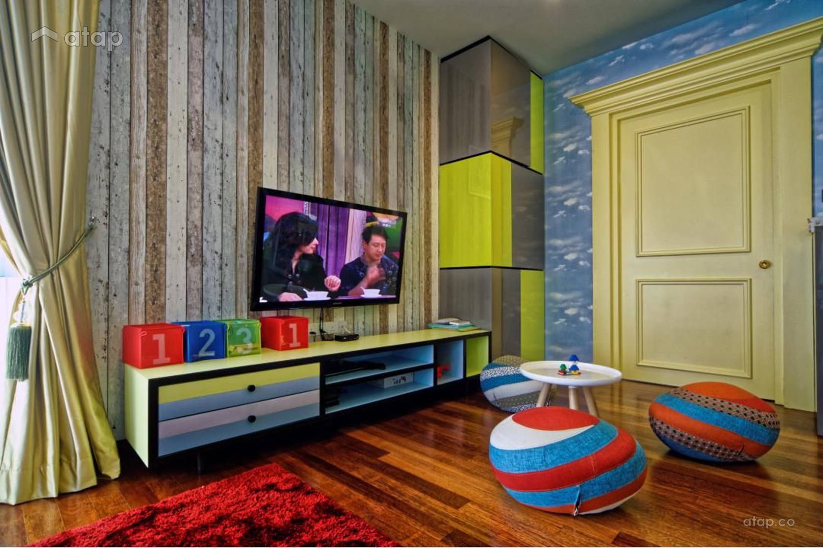 Contemporary Modern Family Room Kids @ Tropicana