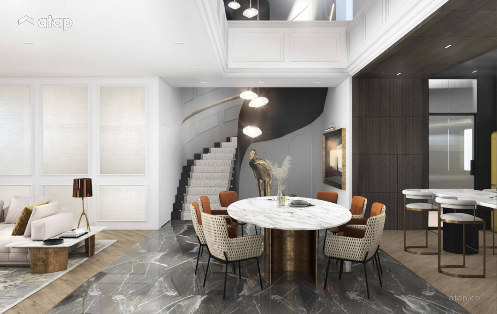 Modern Dining Room bungalow design ideas & photos Malaysia | Atap.co