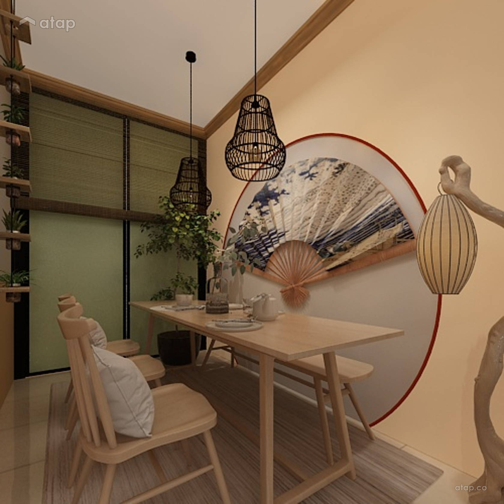 Modern Zen Dining Room terrace design ideas & photos Malaysia Atap.co