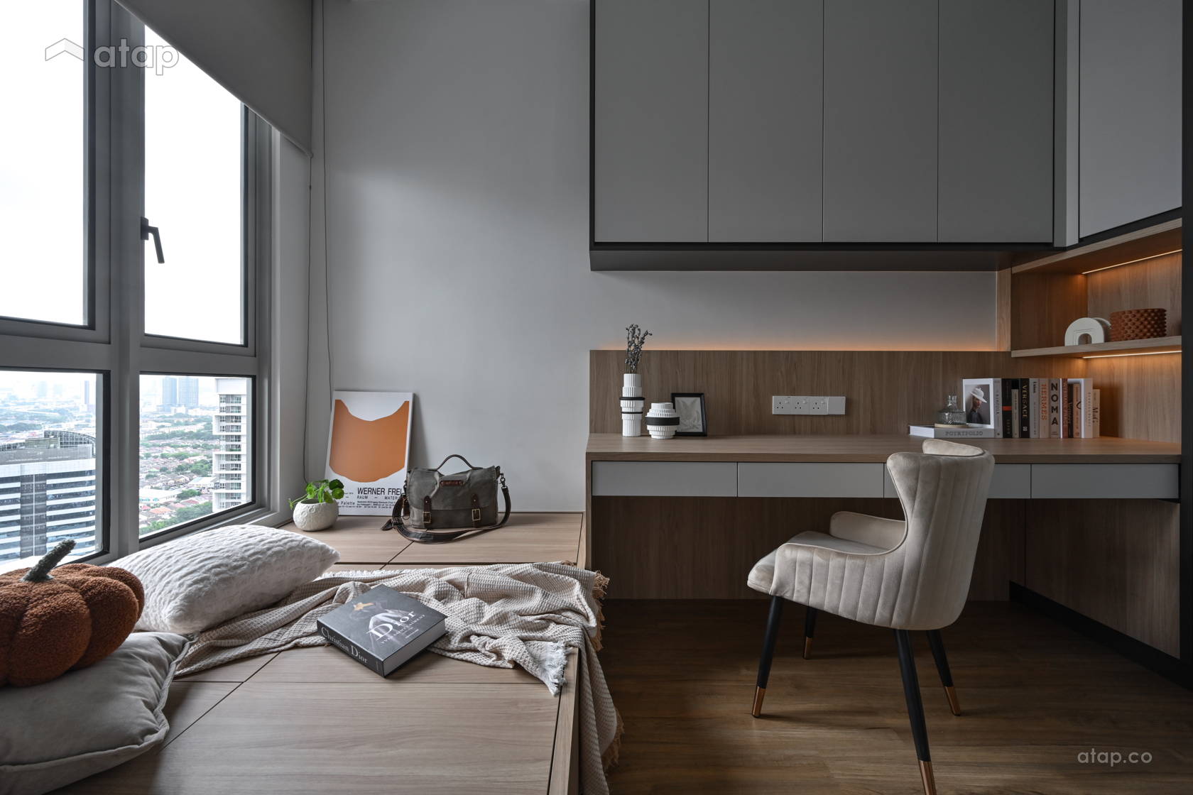 Contemporary Modern Bedroom Study Room condominium design ideas ...