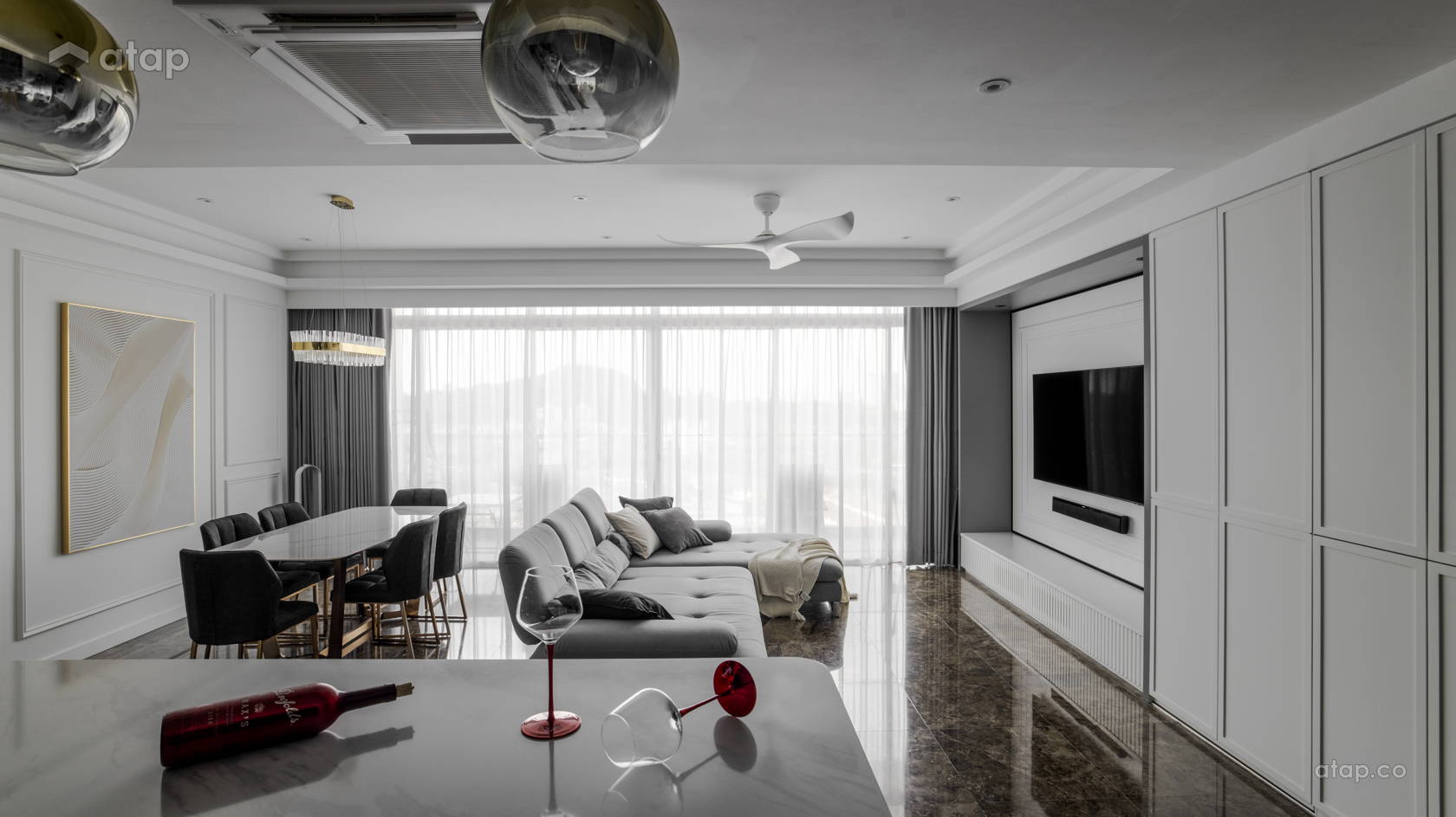 Classic Modern Dining Room Living Room condominium design ideas