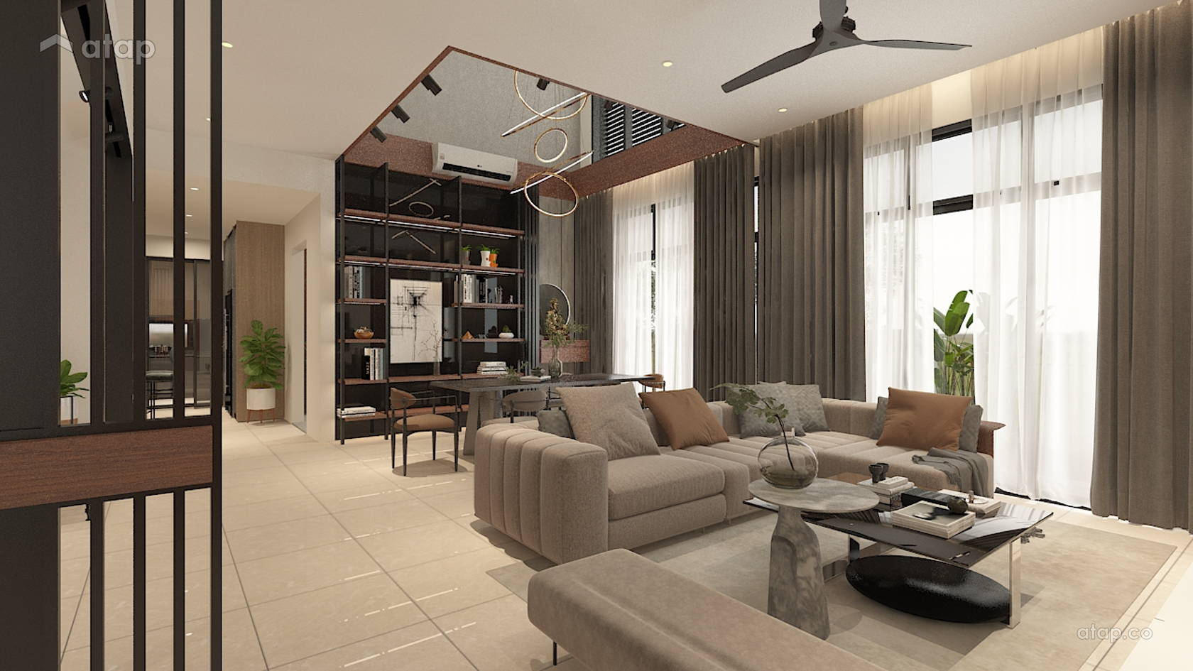 Industrial Zen Living Room semi-detached design ideas & photos Malaysia ... - Zen Apartment Decor With Industrial Furniture