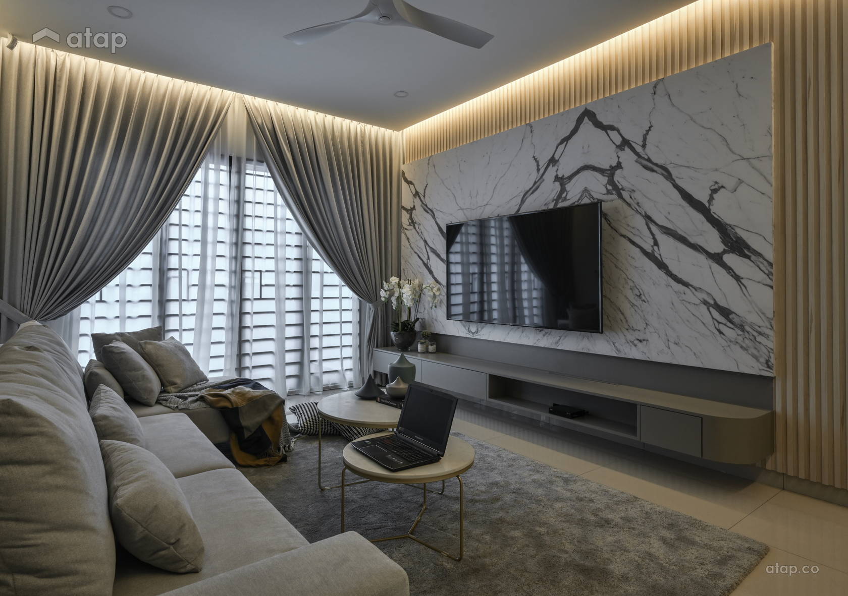 Contemporary Zen Living Room terrace design ideas & photos Malaysia