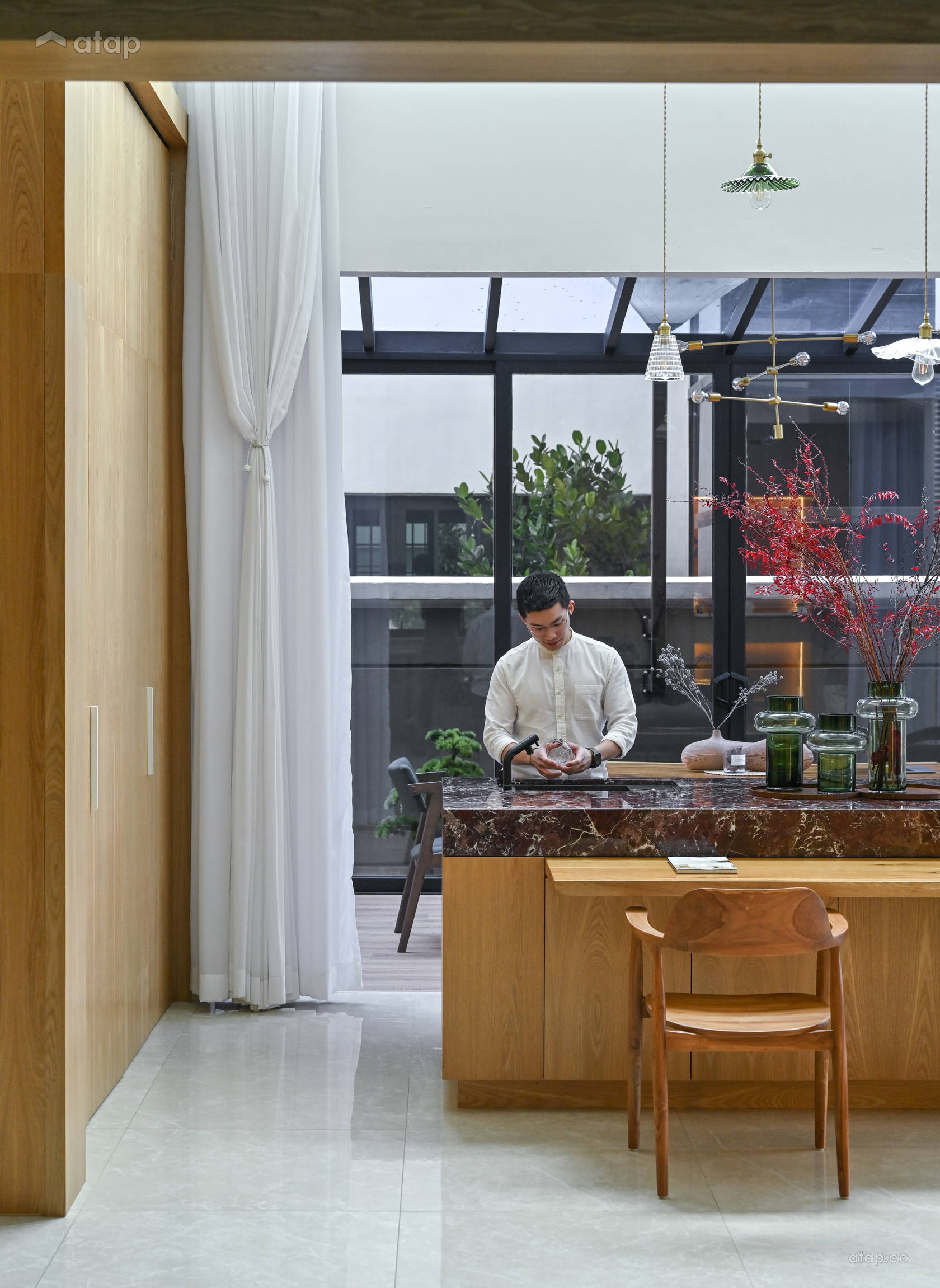 Contemporary Zen Family Room Living Room bungalow design ideas & photos ...