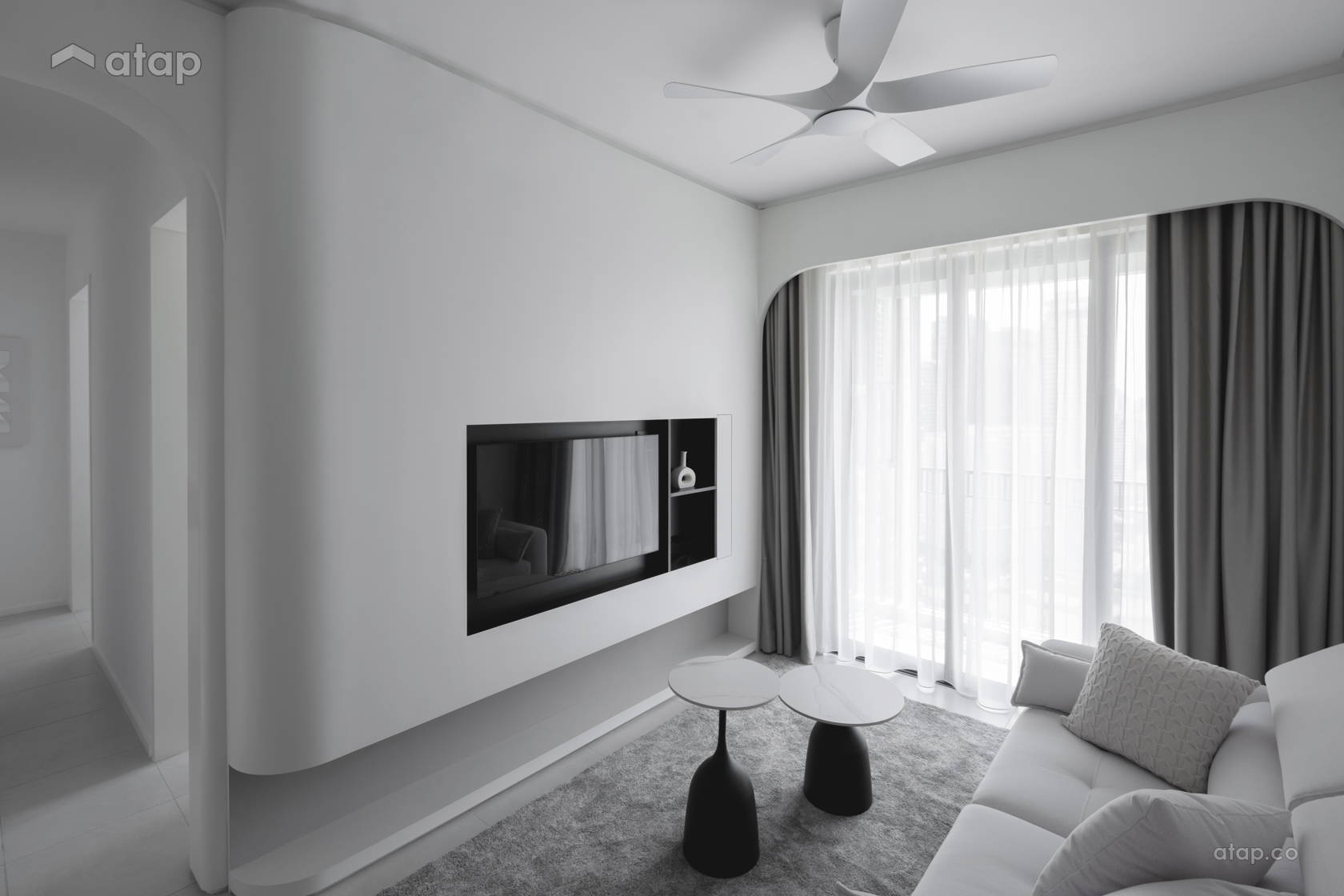 Minimalistic Living Room @ PURE TRANQUILITY | The Goodwood Residence, Bangsar South