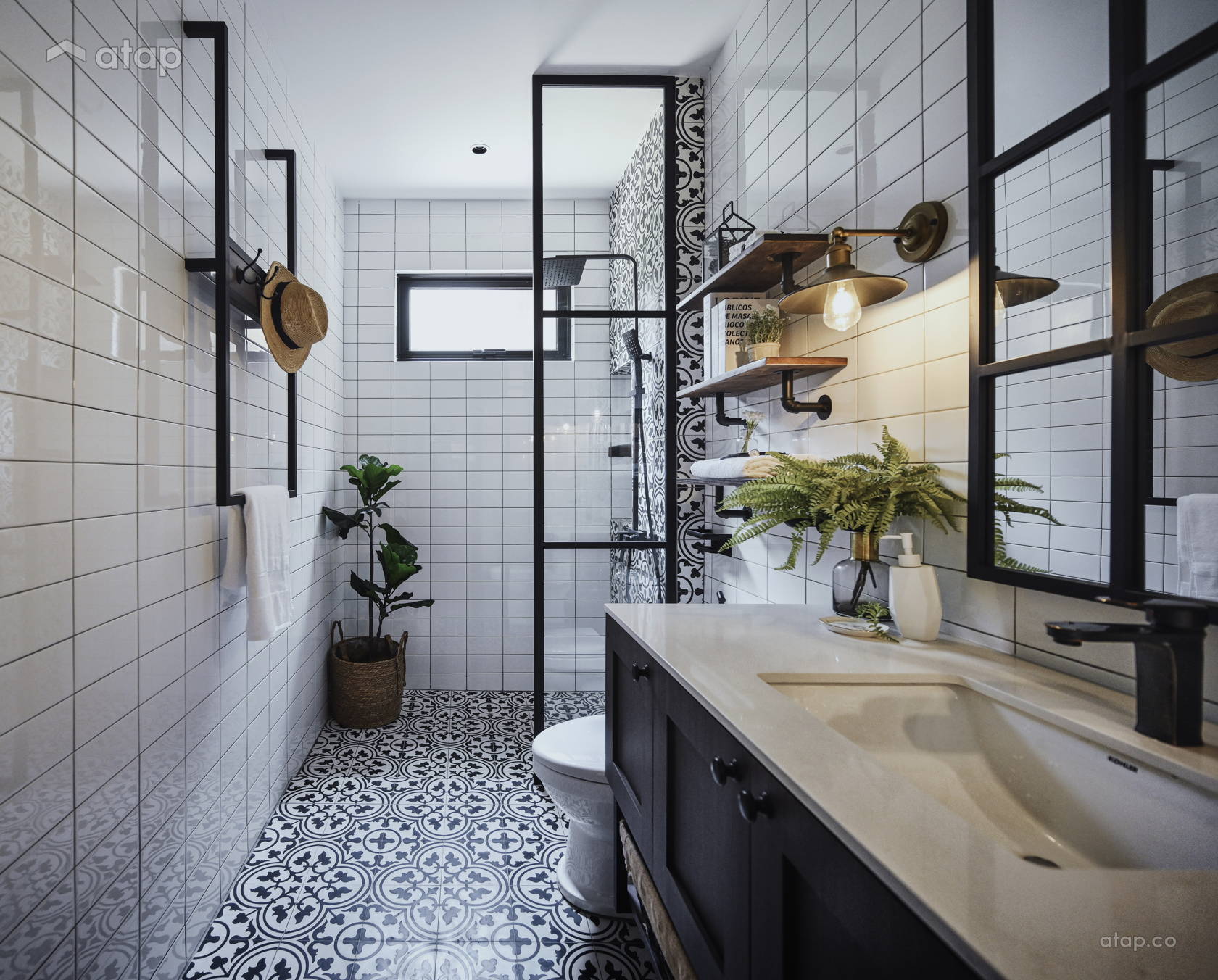 Country Vintage Bathroom semidetached design ideas & photos Malaysia