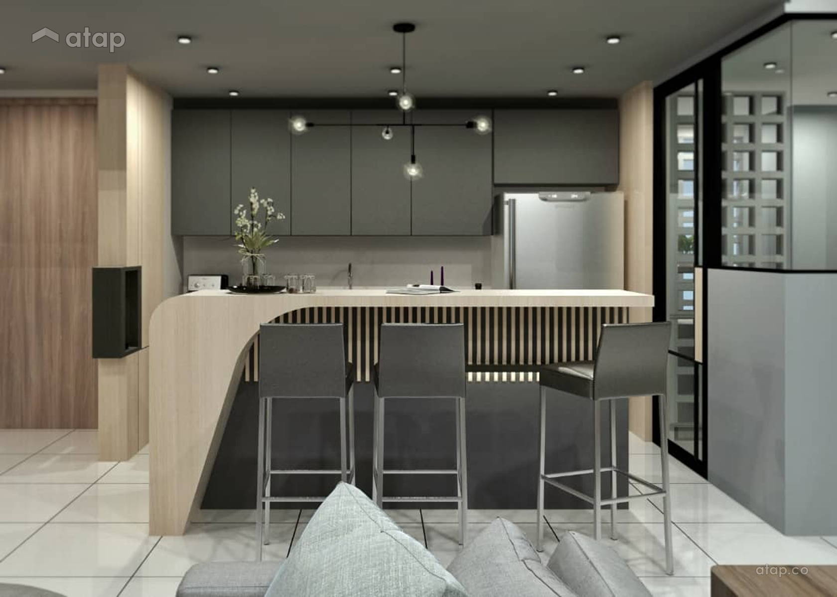 Contemporary Modern Kitchen Condominium Design Ideas Photos Malaysia Atap Co