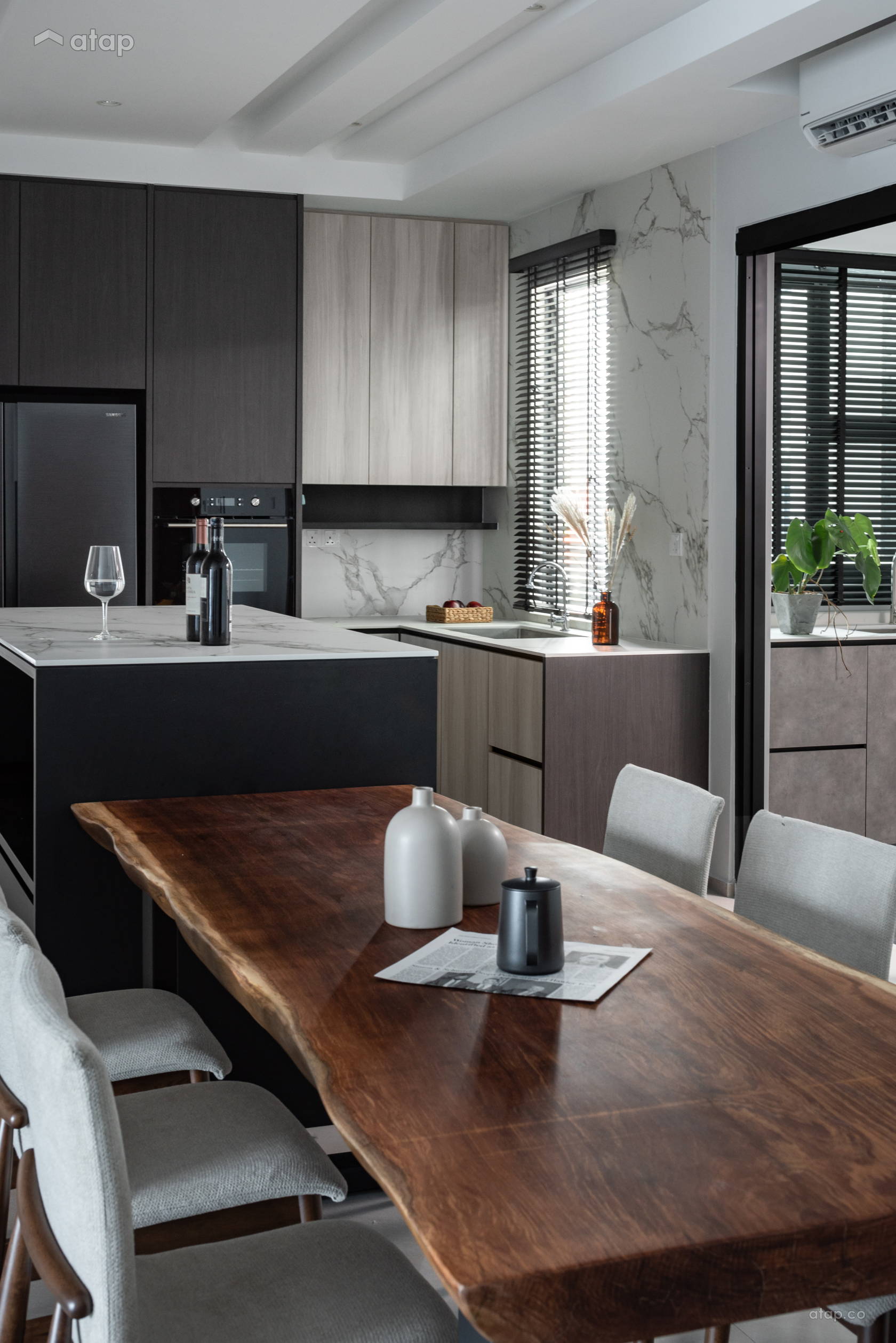 Contemporary Modern Dining Room Kitchen condominium design ideas ...