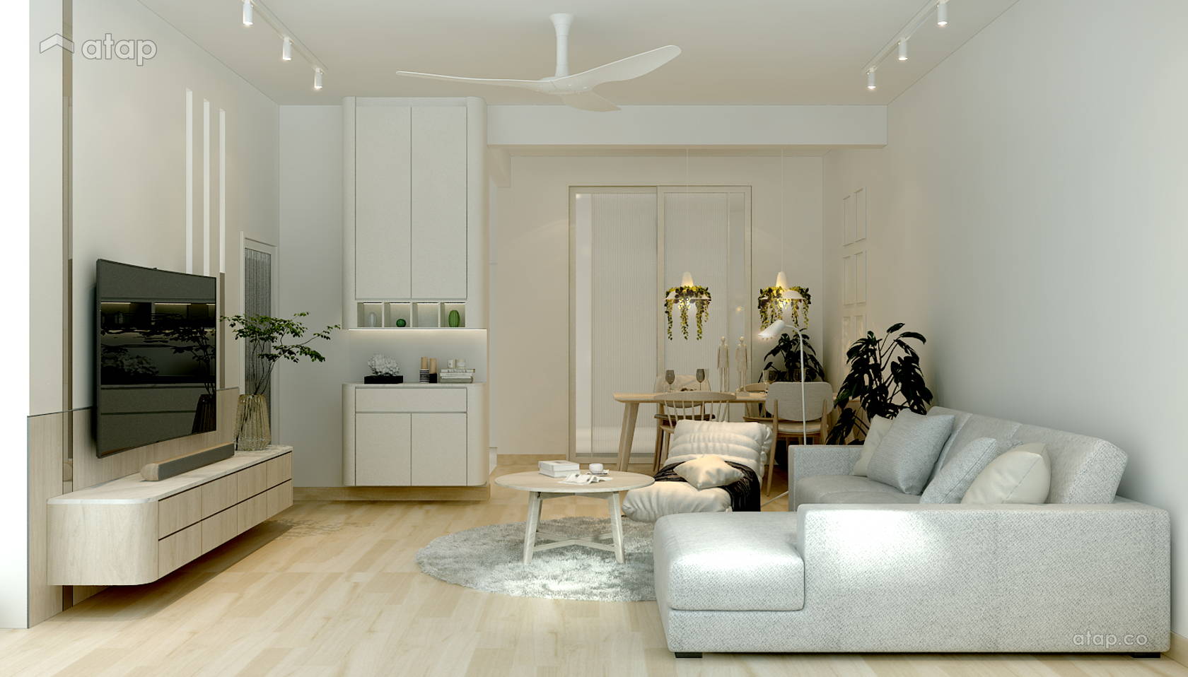 Modern Zen Living Room terrace design ideas & photos Malaysia Atap.co