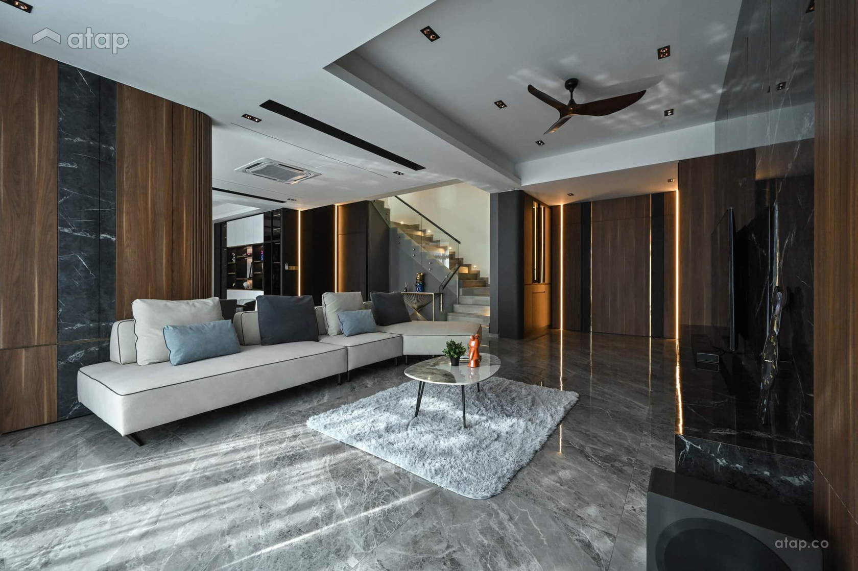 Contemporary Modern Living Room bungalow design ideas & photos Malaysia