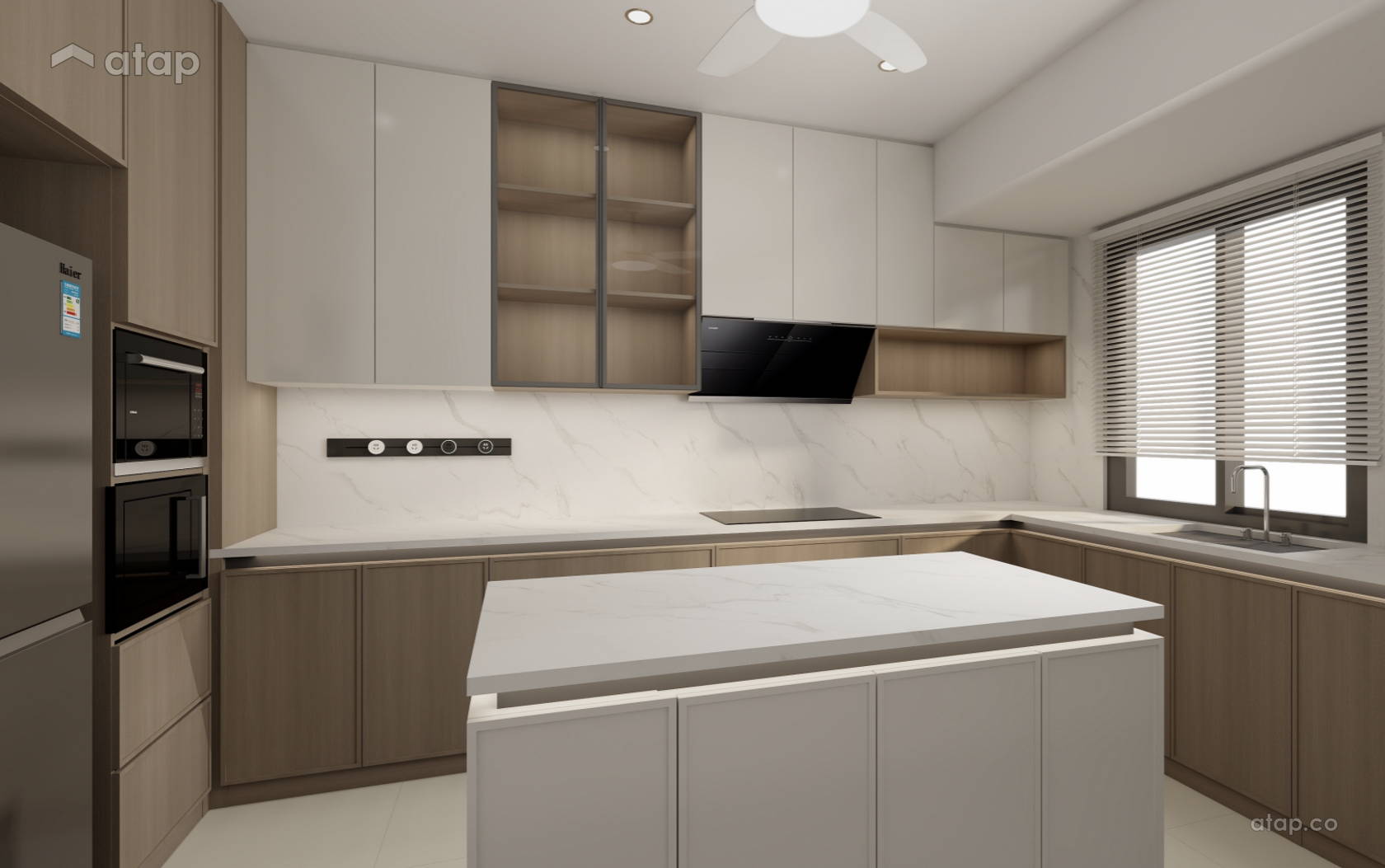 Scandinavian Zen Kitchen terrace design ideas & photos Malaysia | Atap.co