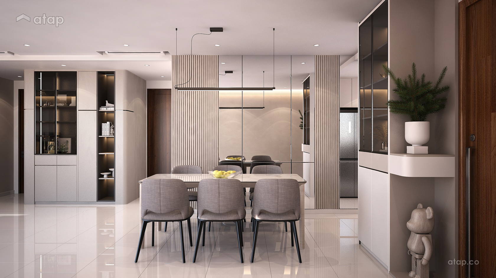 Minimalistic Modern Dining Room condominium design ideas & photos ... - Urban Minimalist Penthouse Dining Room Ideas