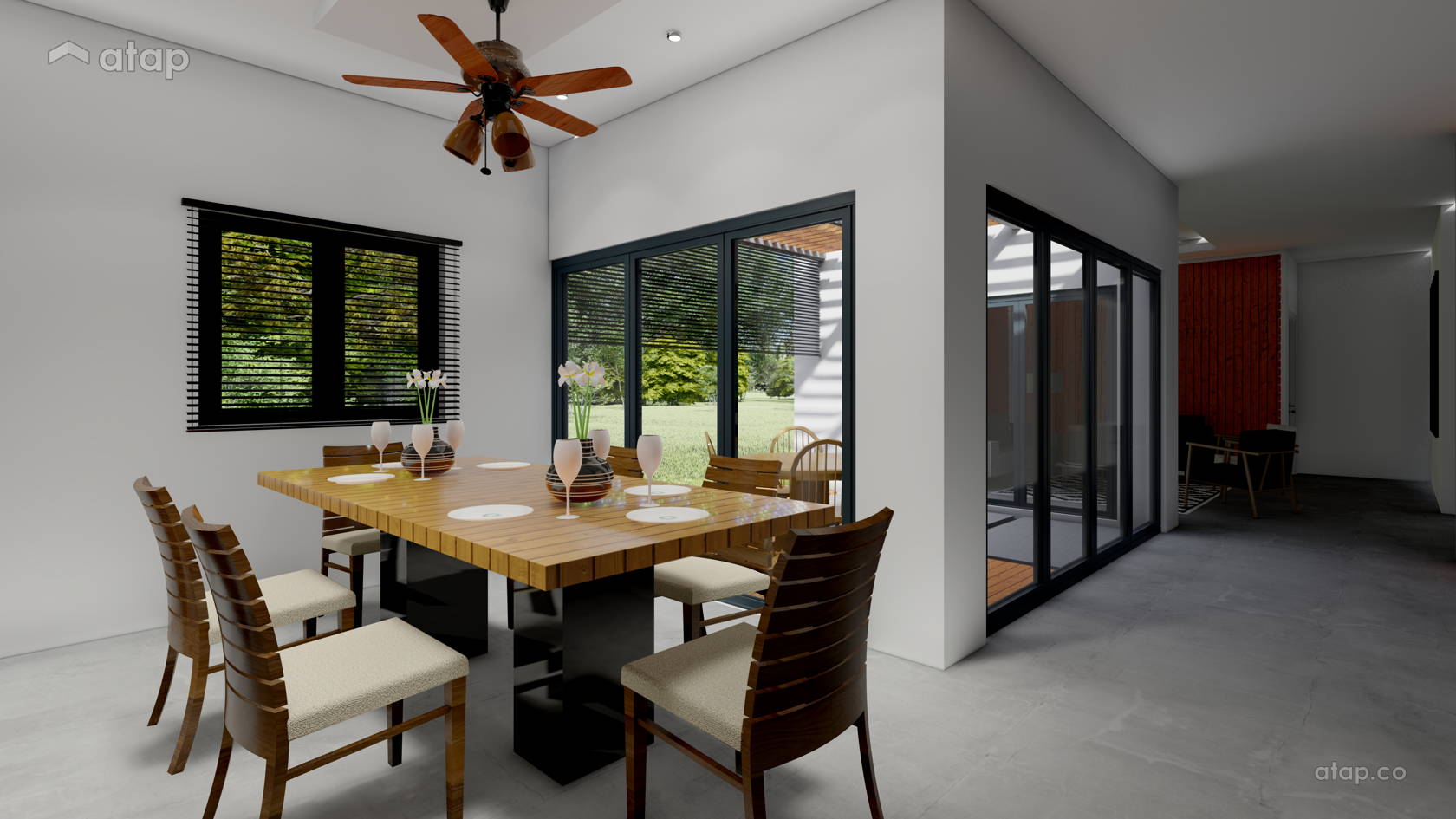 Minimalistic Modern Dining Room bungalow design ideas & photos Malaysia ...