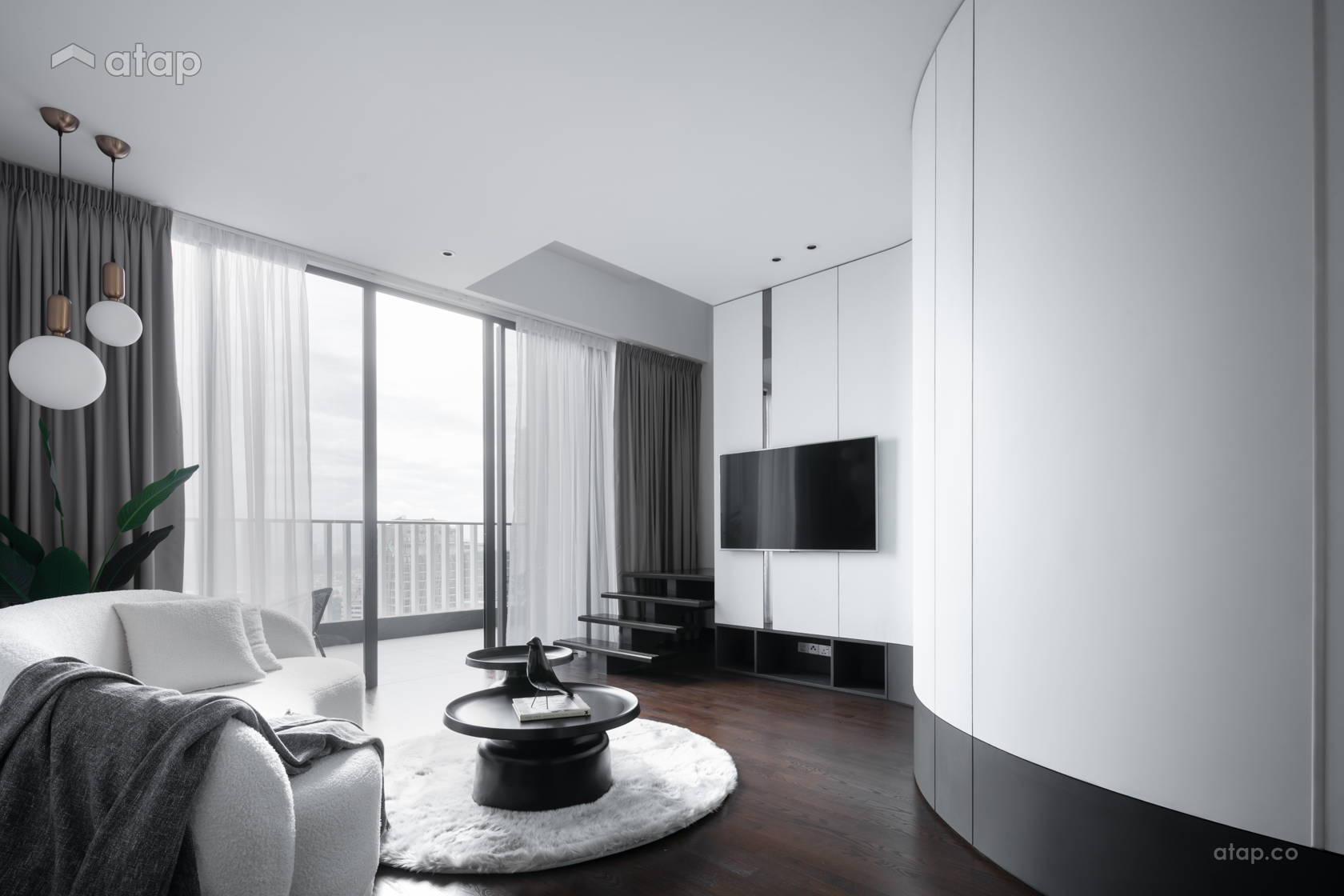 Minimalistic Modern Living Room condominium design ideas & photos