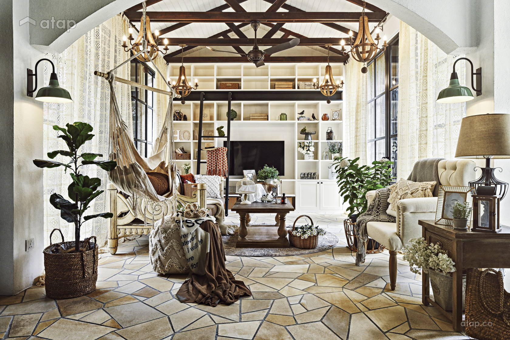 Country Rustic semi-detached design ideas & photos Malaysia | Atap.co