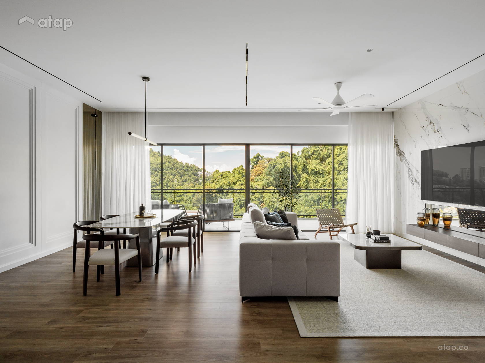 View of Minimalistic Modern Balcony Living Room condominium design ideas ...