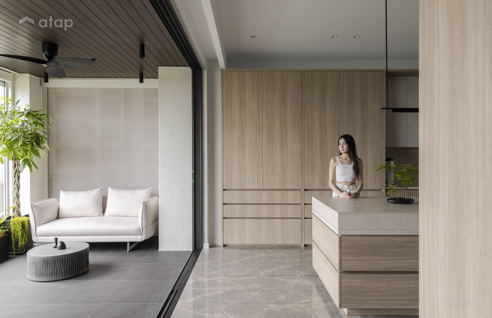 Contemporary Minimalistic Balcony Kitchen @ Eloquent Fusion, Desa Parkcity