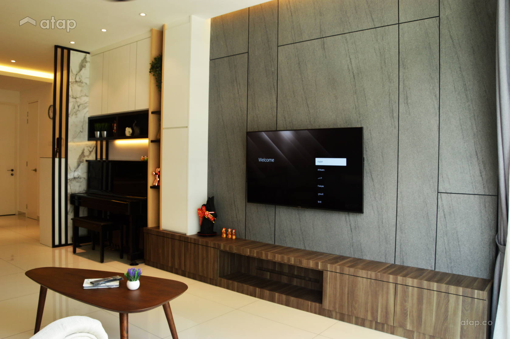 View of Industrial Zen Living Room condominium design ideas & photos Malaysia ...
