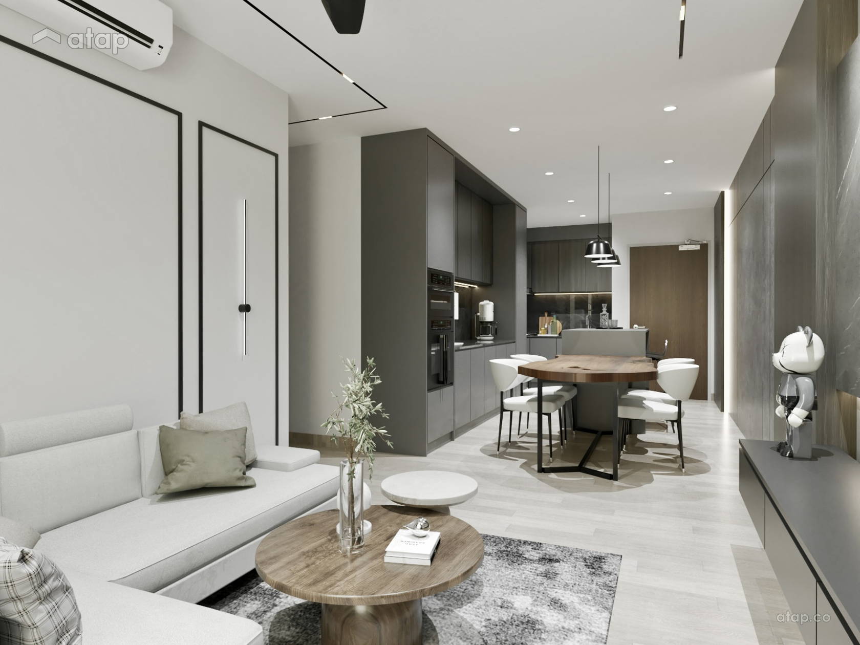View of Contemporary Modern Living Room condominium design ideas & photos ...