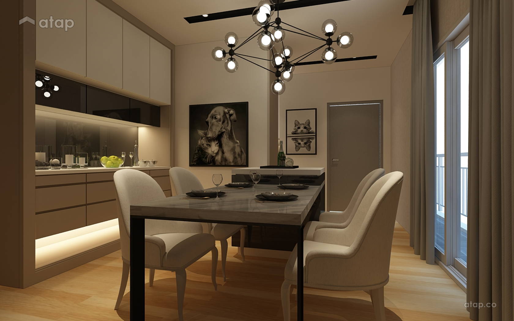 Minimalistic Modern Dining Room condominium design ideas & photos ...