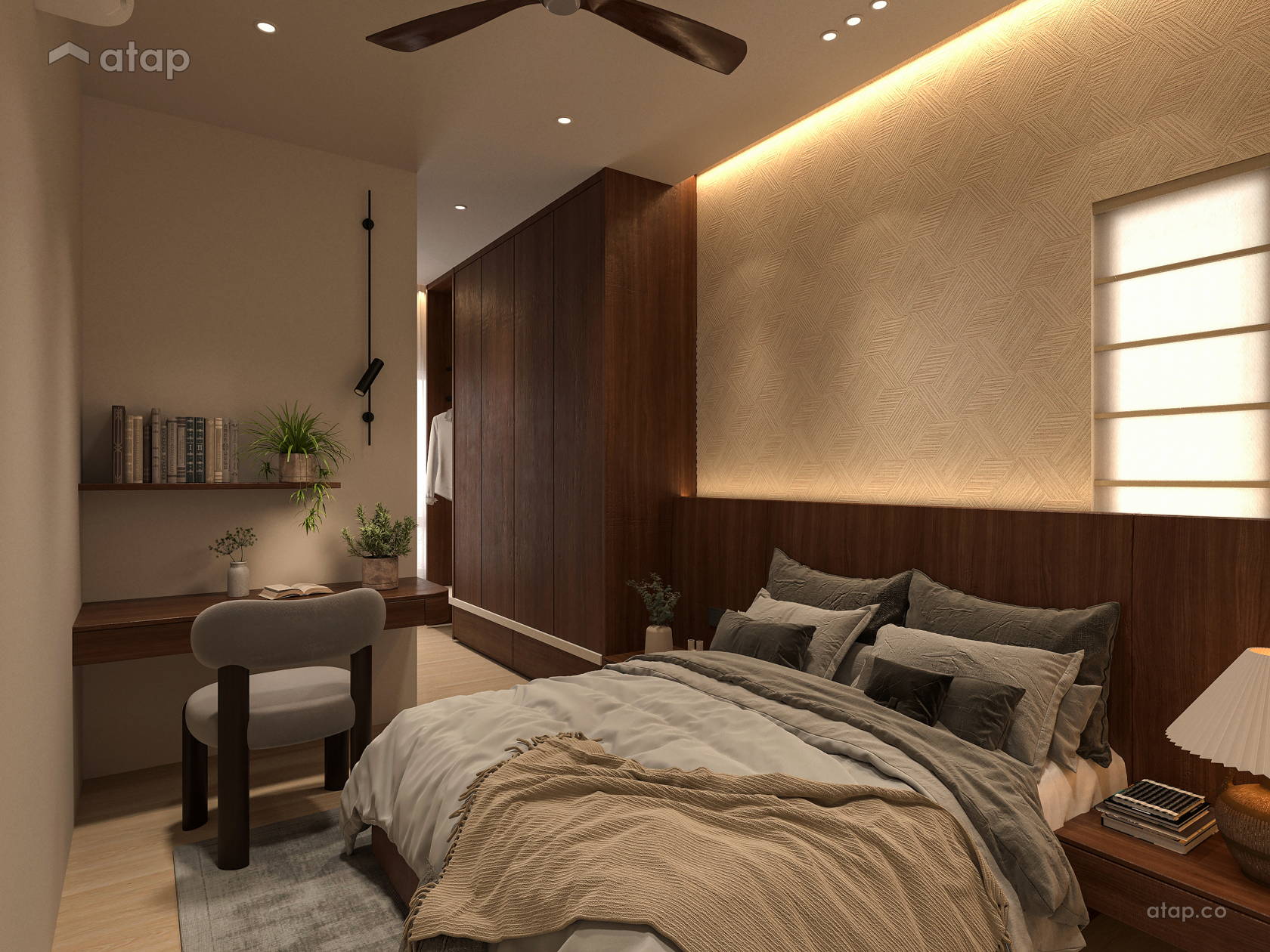 Modern Rustic Bedroom terrace design ideas &amp; photos Malaysia | Atap.co
