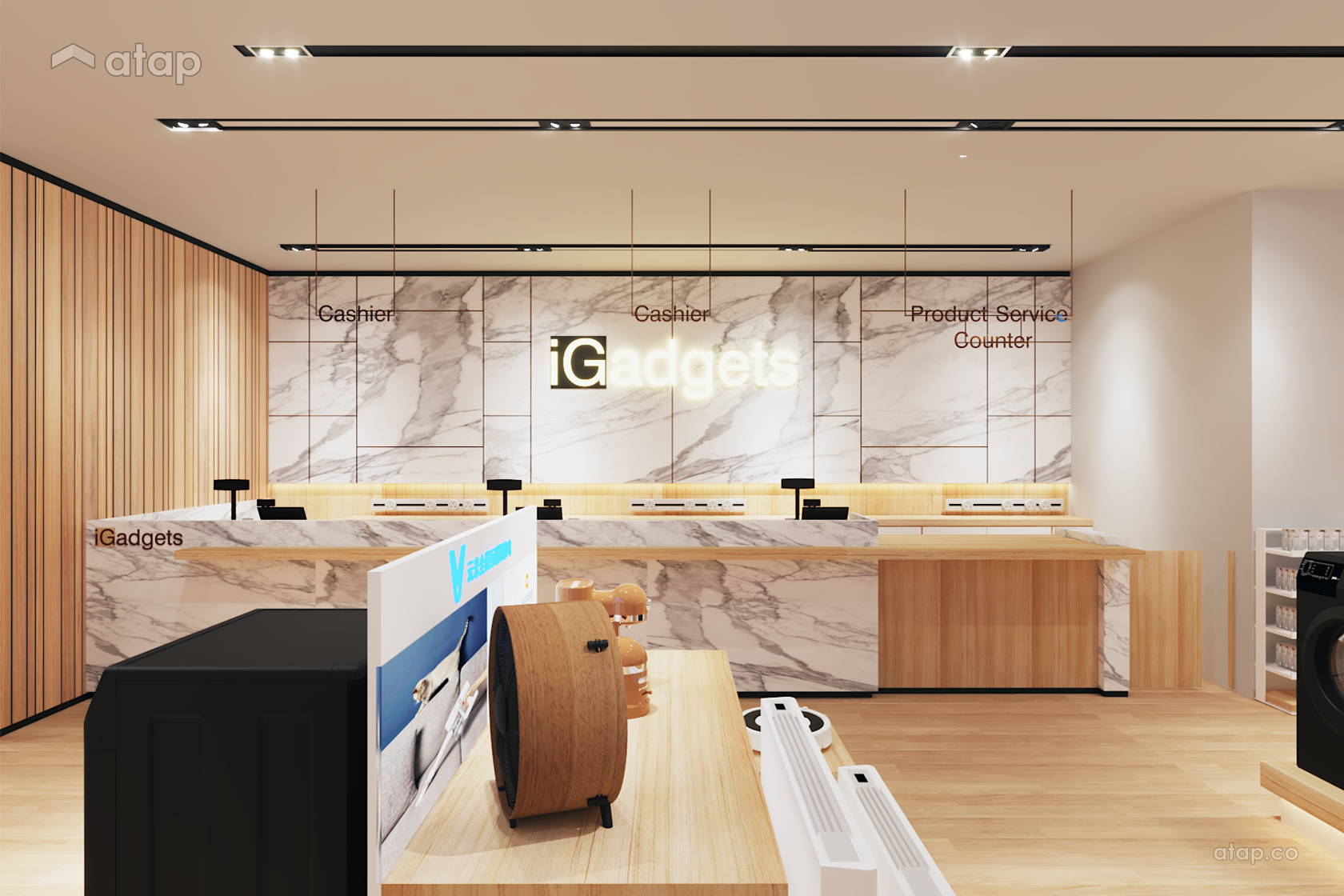 Scandi Retail Minimalistic Scandinavian Retail shophouse design ideas & photos ...