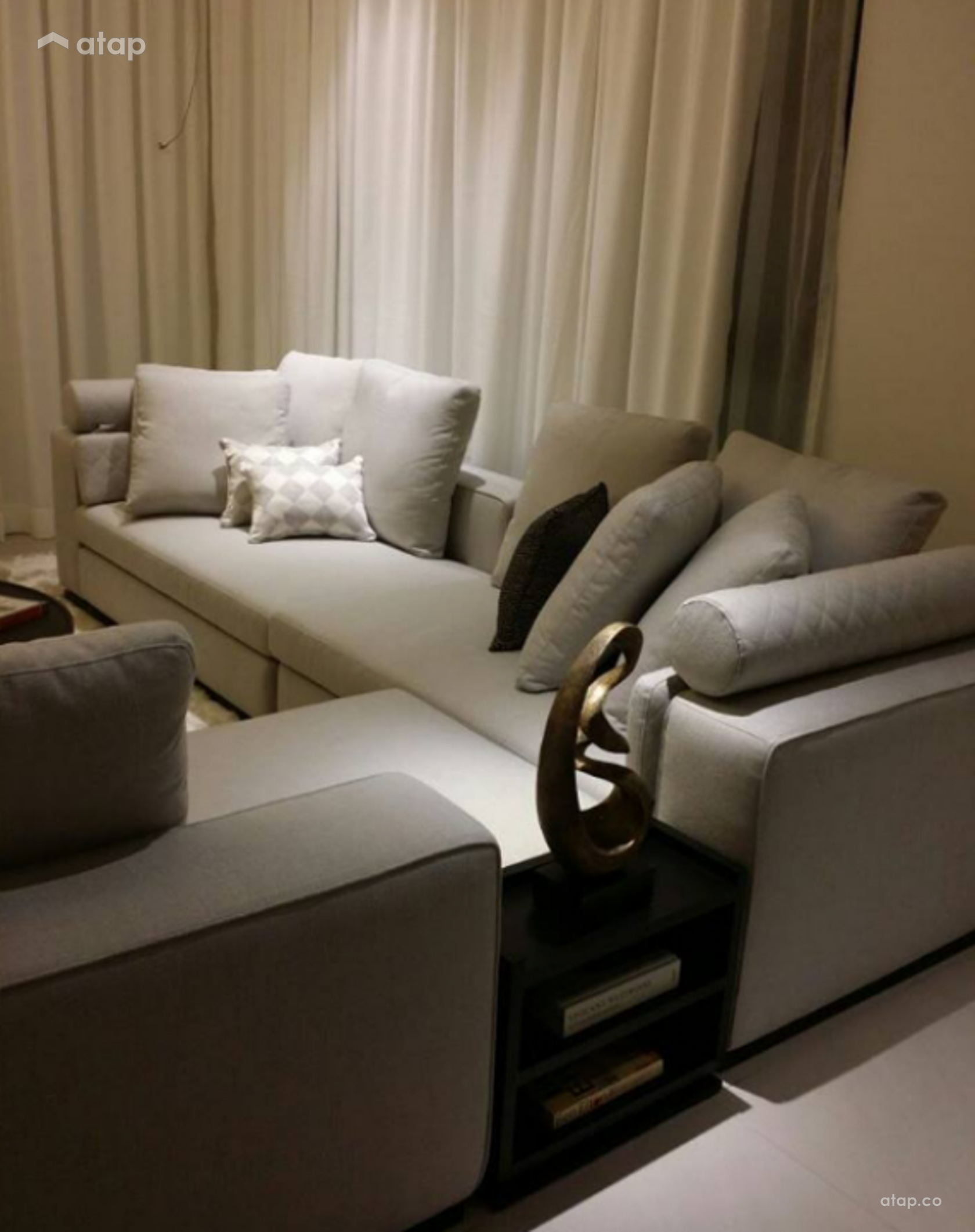 Zen Living Room condominium design ideas & photos Malaysia Atap.co