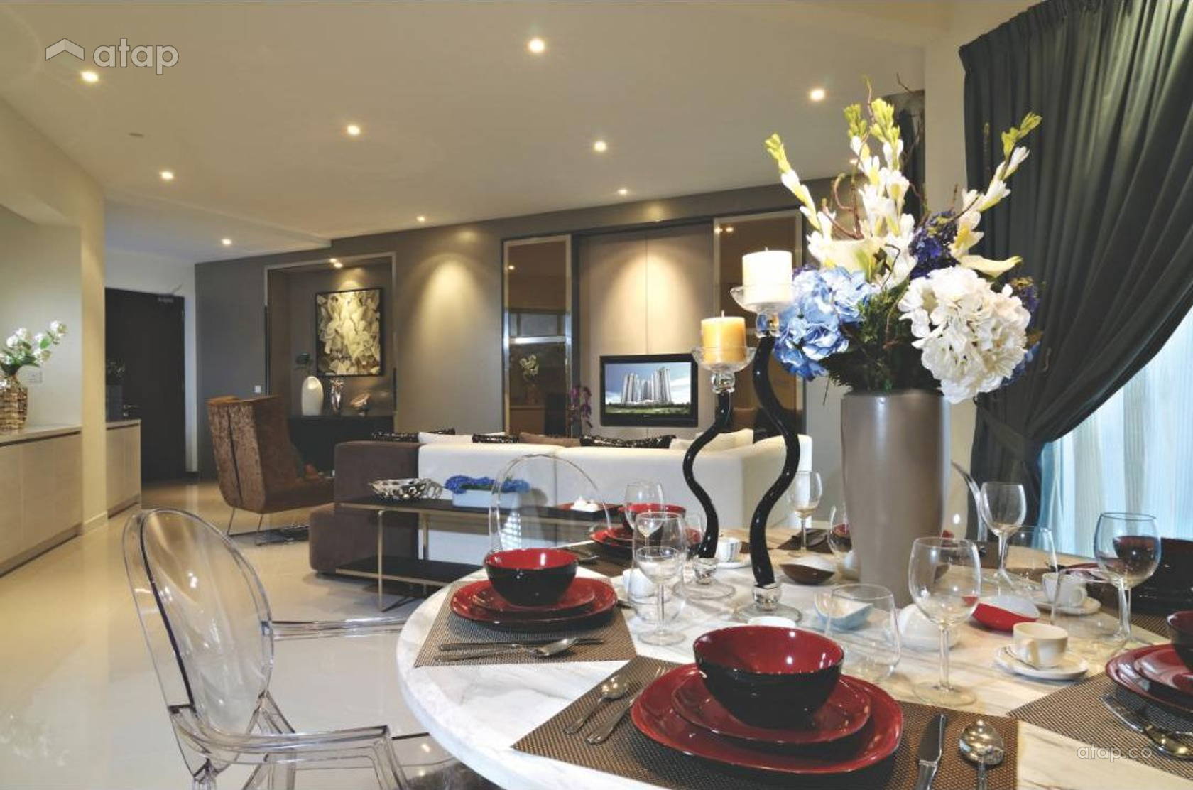 Contemporary Modern Dining Room Condominium Design Ideas Photos Malaysia Atap Co