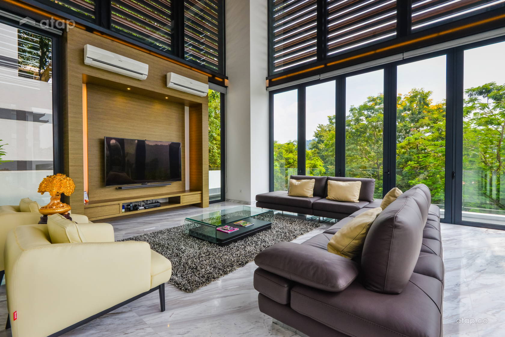 Asian Zen Living Room Bungalow Design Ideas Photos Malaysia Atap Co