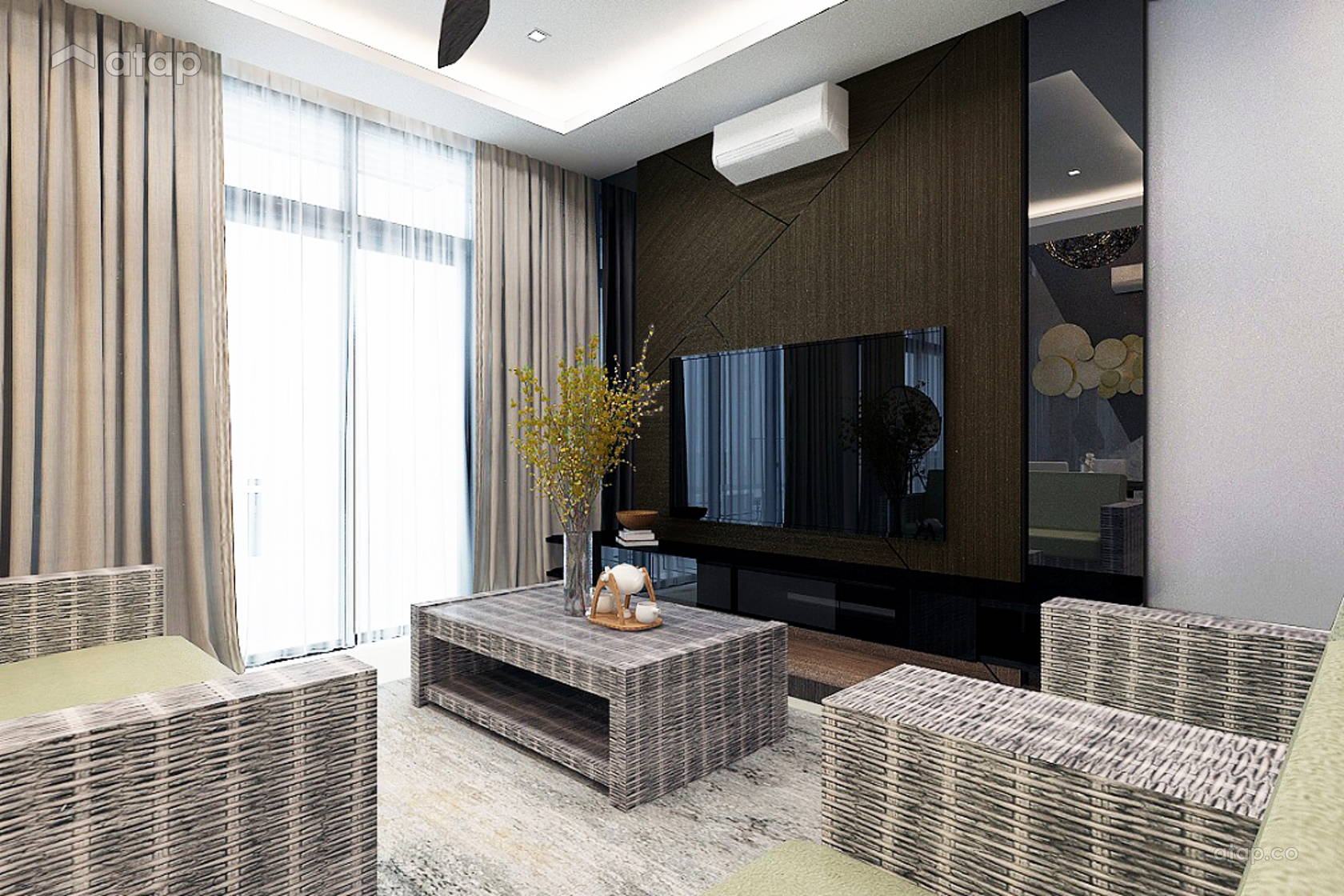 Asian Living Room Semi Detached Design Ideas Photos Malaysia Atap Co