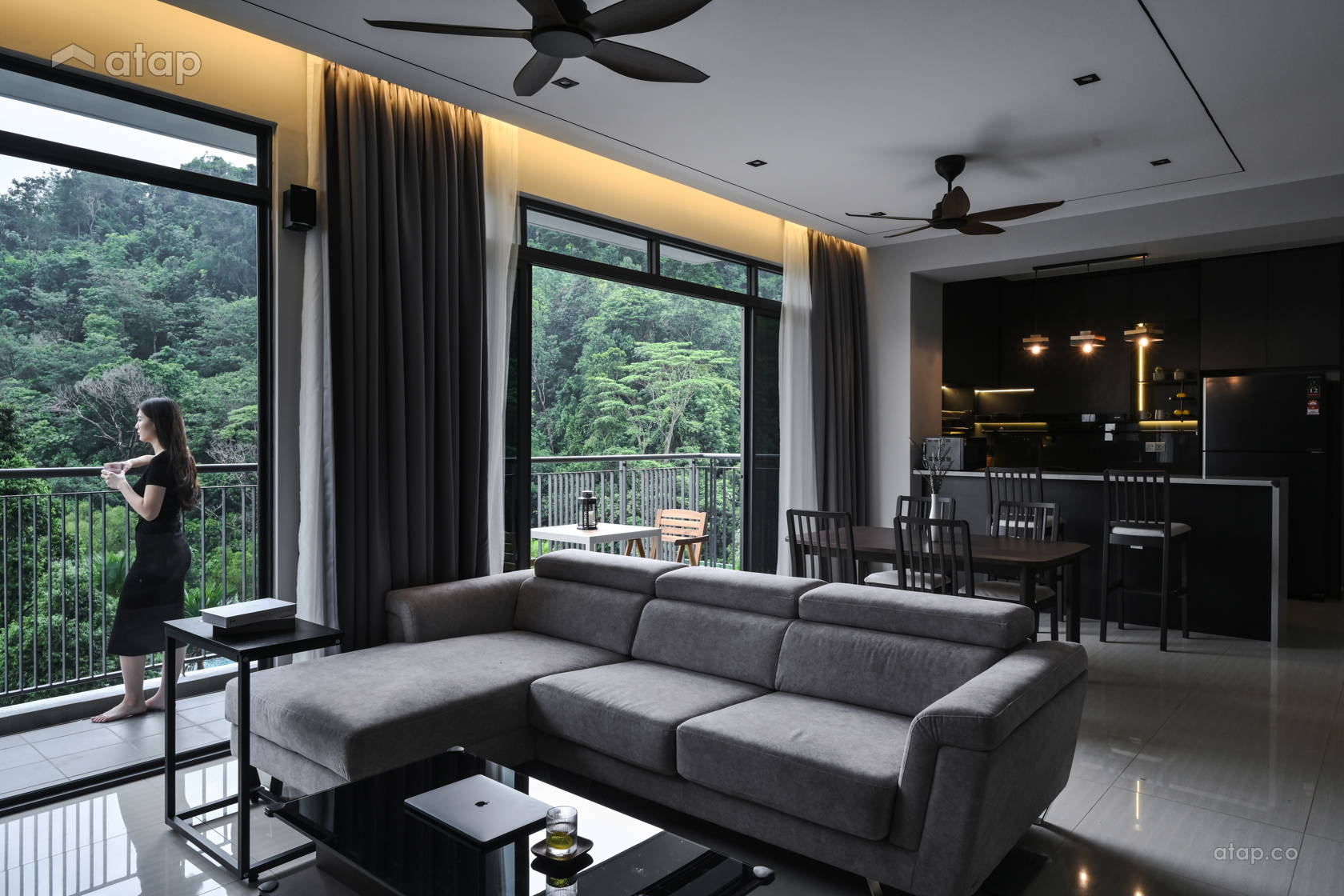 Modern Balcony Living Room condominium design ideas & photos Malaysia ...