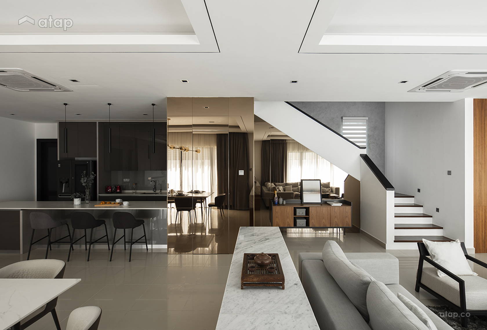 Modern Dining Room bungalow design ideas & photos Malaysia | Atap.co