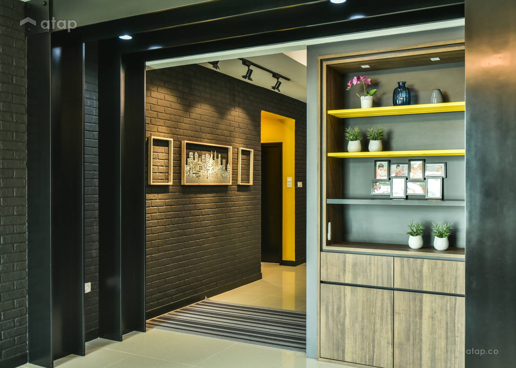 Rustic Industrial Style Foyer Design Reference: Industrial Rustic Foyer Condominium Design Ideas Photos Malaysia