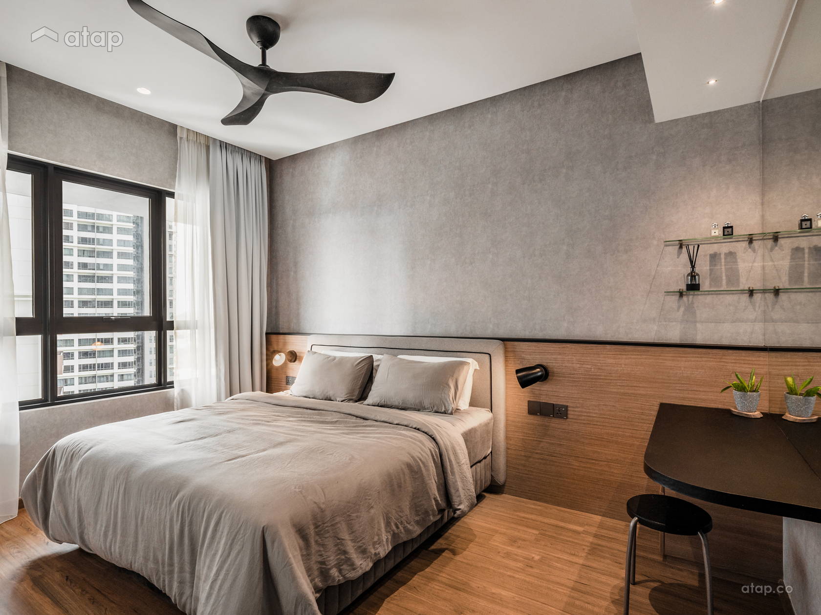 Minimalistic Rustic Bedroom condominium design ideas & photos Malaysia ...