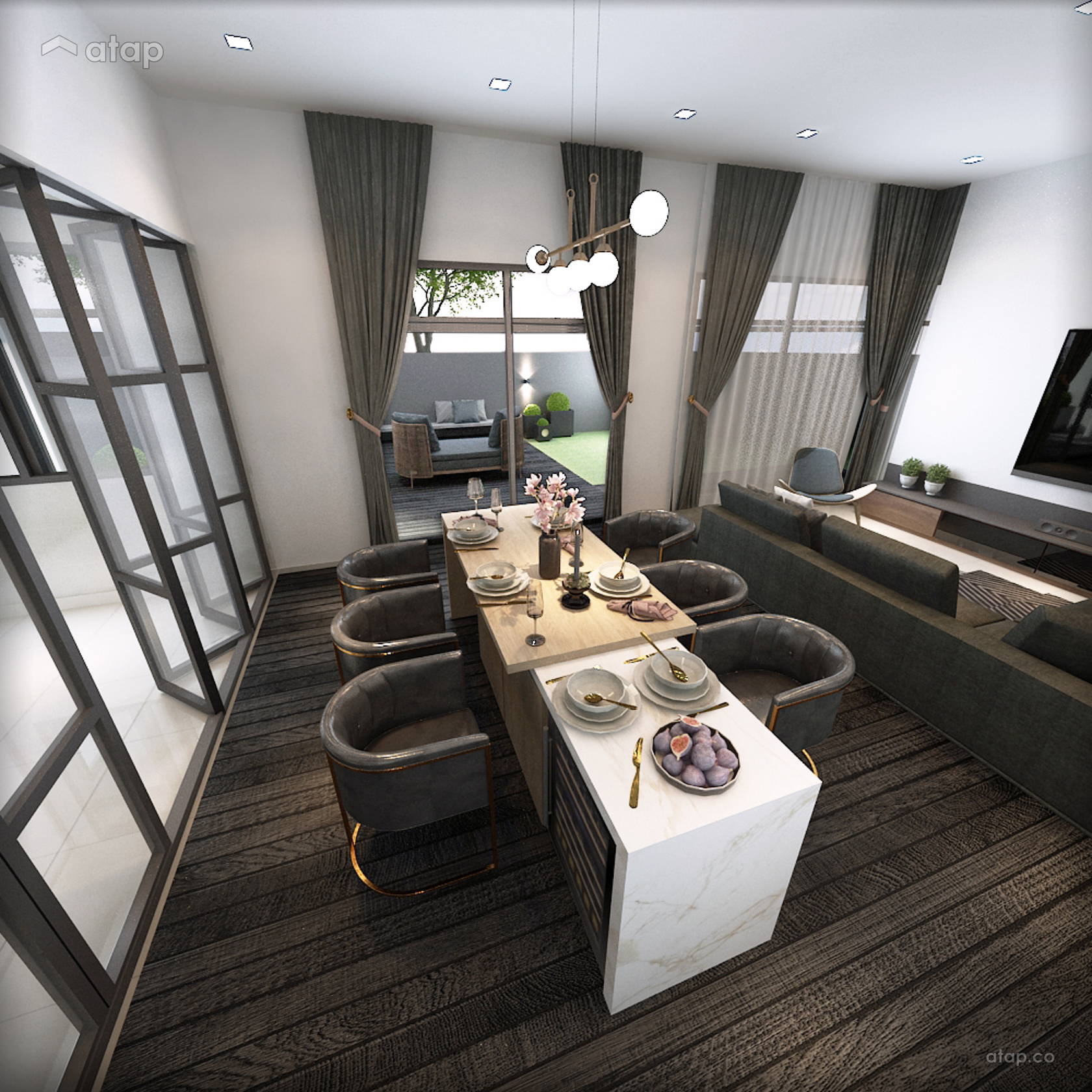 Contemporary Living Dining Room Design