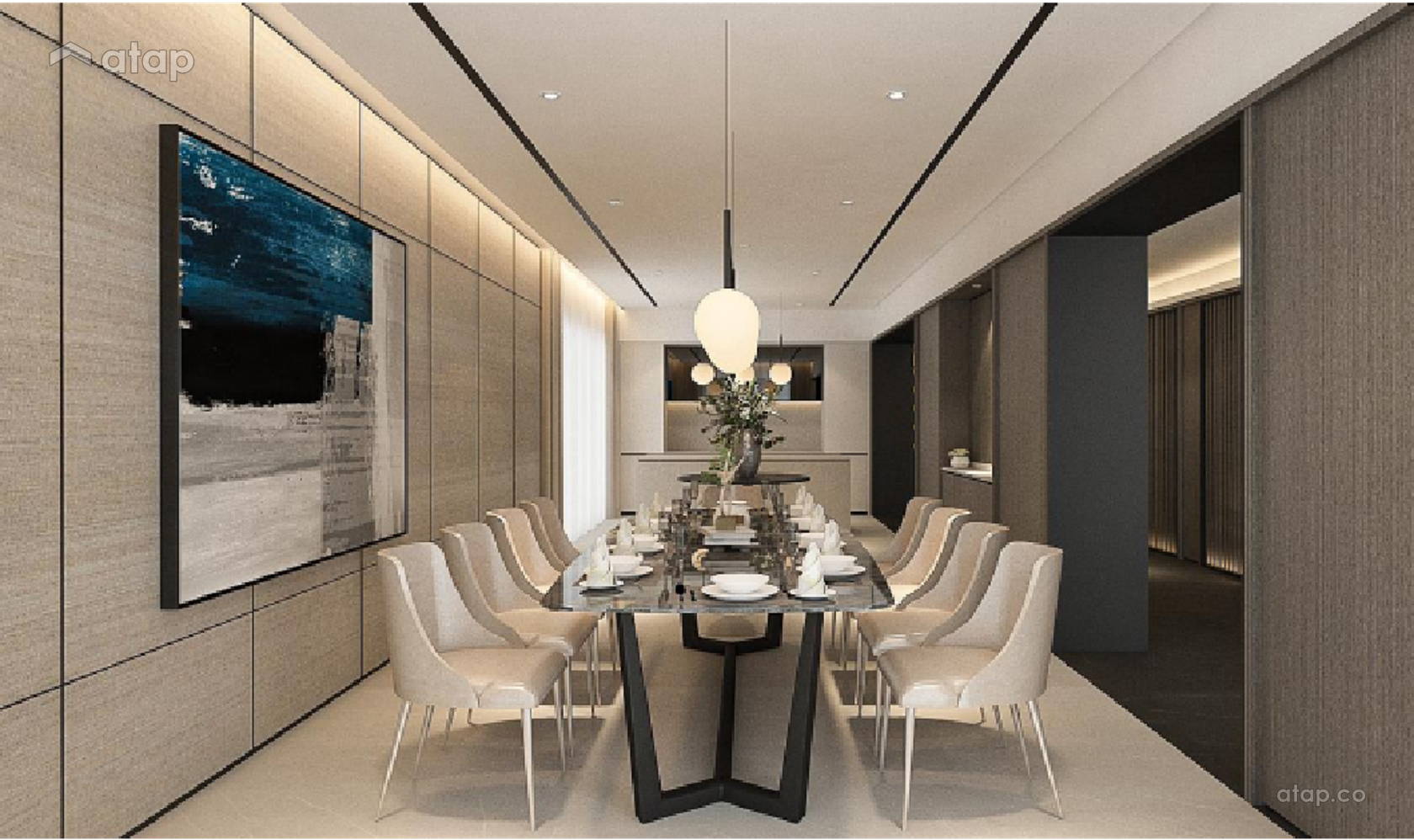 Minimalistic Modern Dining Room bungalow design ideas & photos Malaysia ...