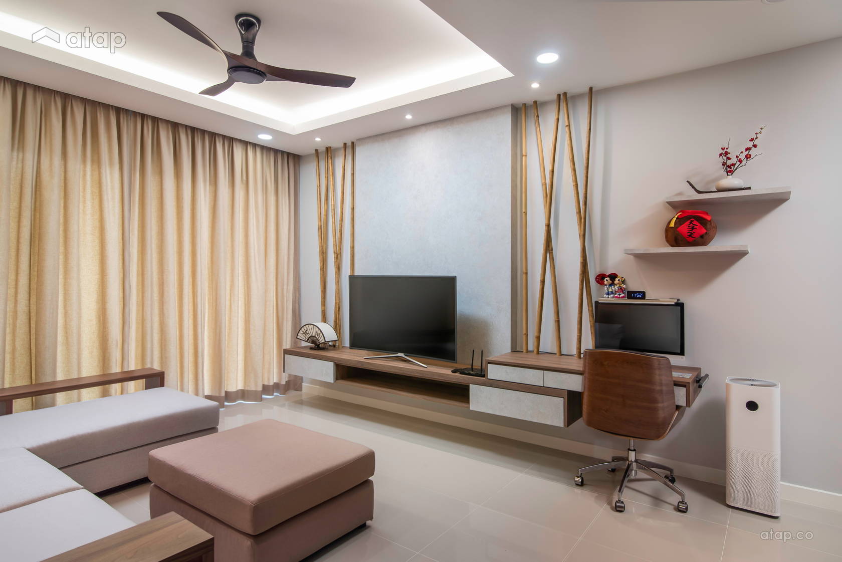 Zen Living Room condominium design ideas & photos Malaysia | Atap.co