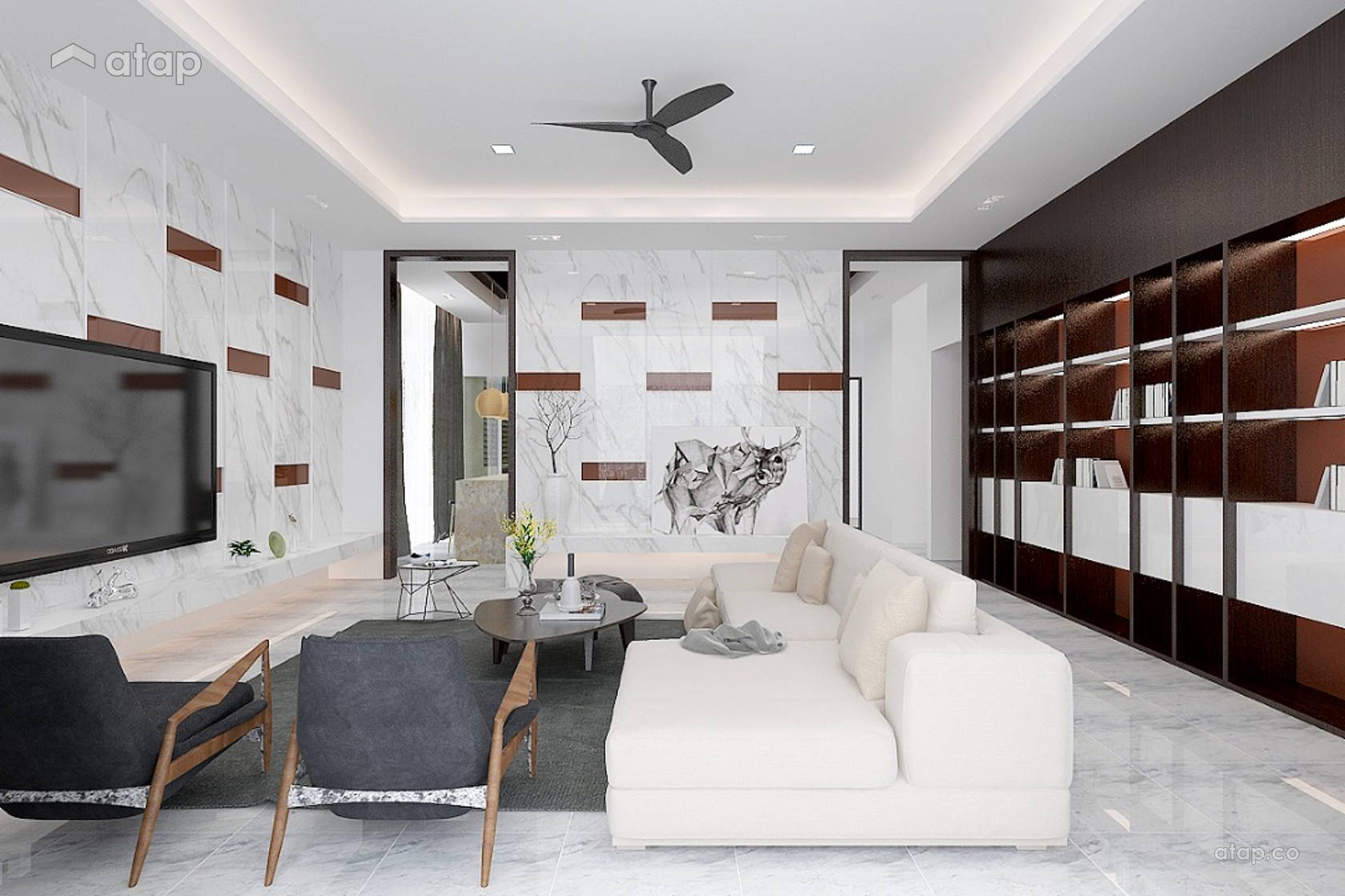 Scandinavian Zen Living Room semidetached design ideas & photos