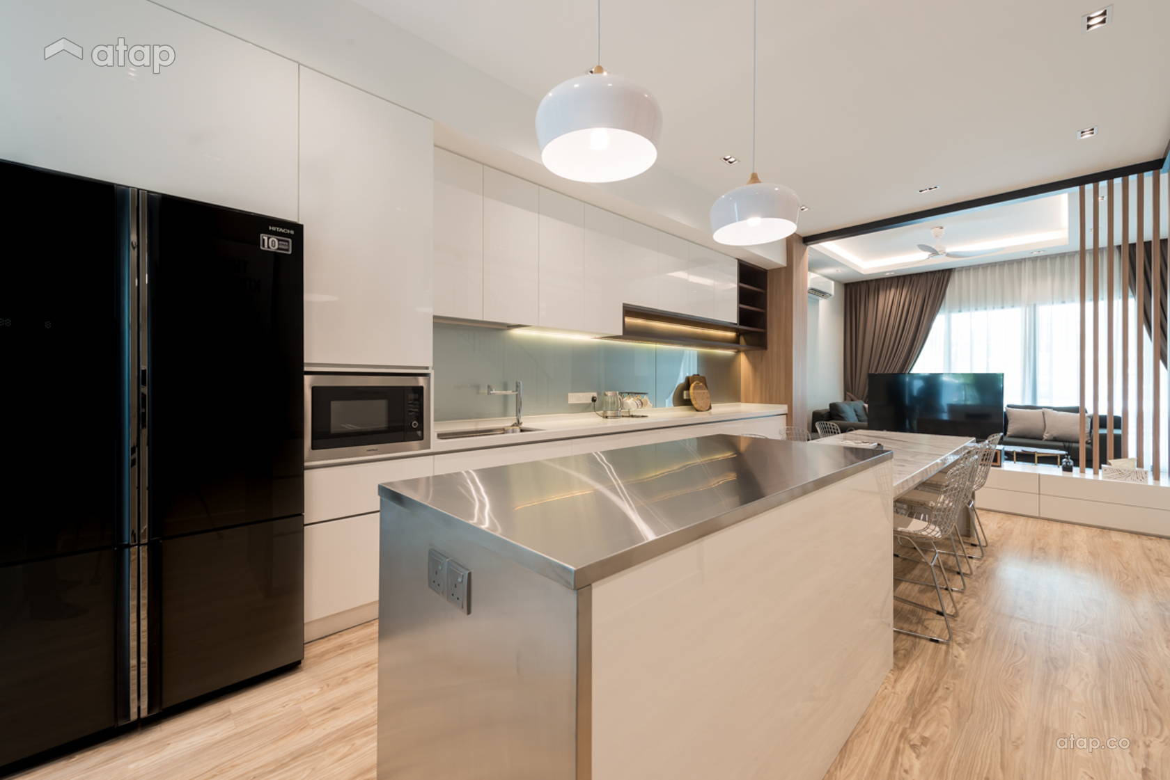 Minimalistic Modern Dining Room Kitchen terrace design ideas & photos