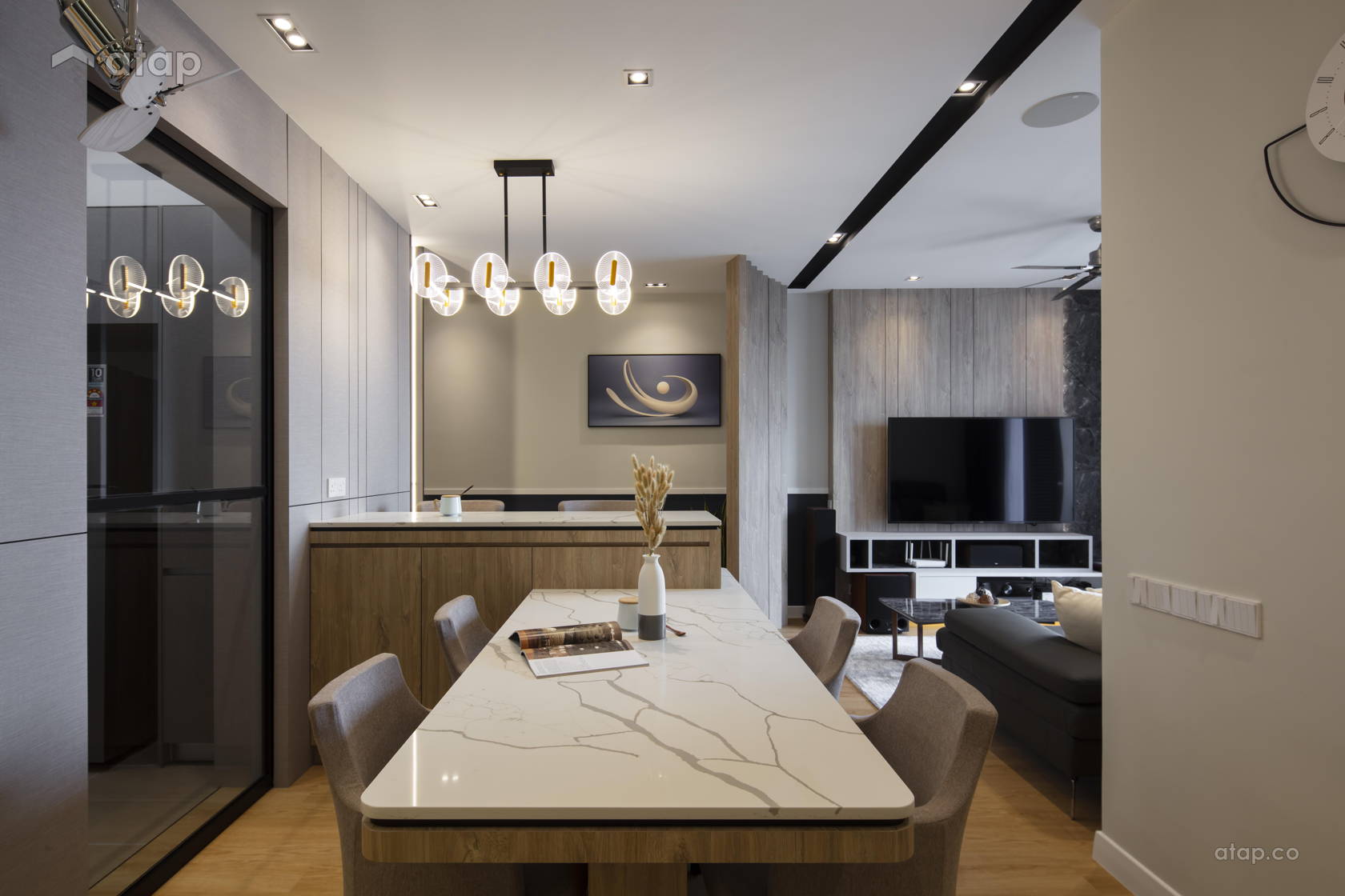 Contemporary Zen Dining Room Living Room condominium design ideas ...