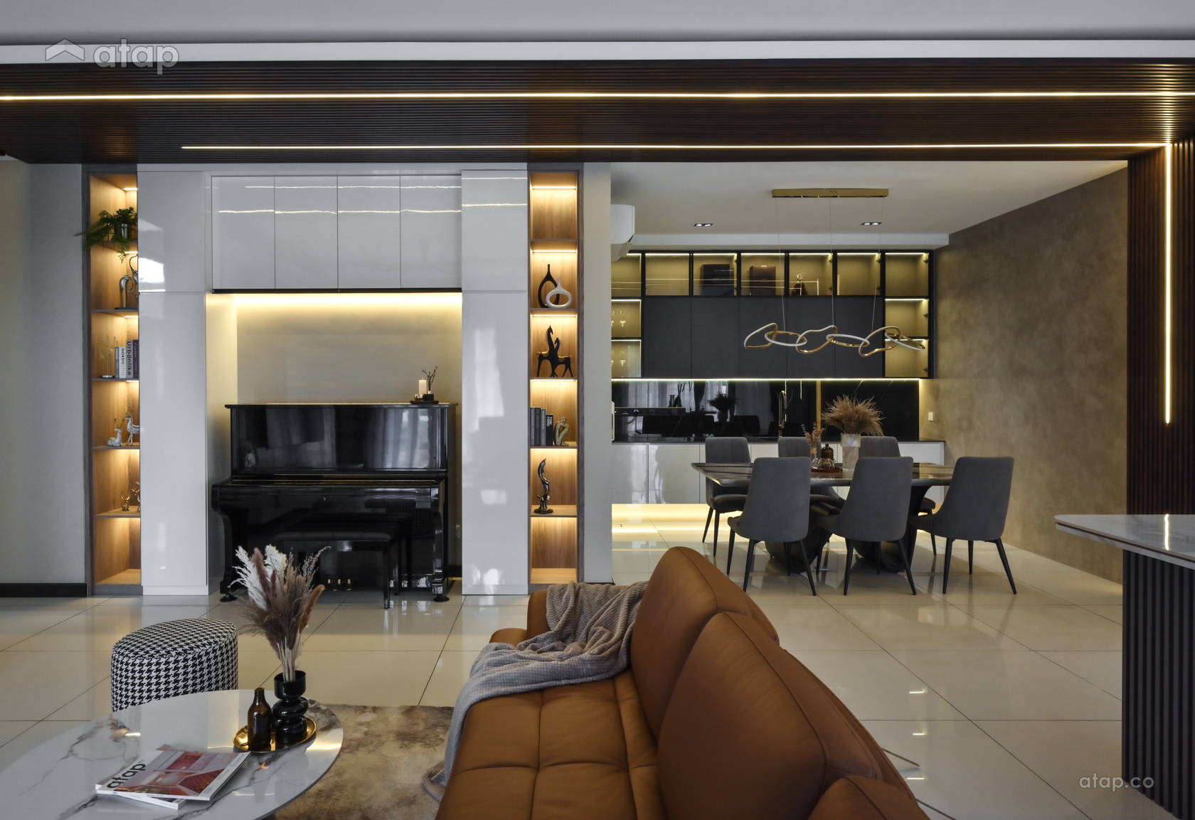 Contemporary Modern Kitchen Living Room semi-detached design ideas ...