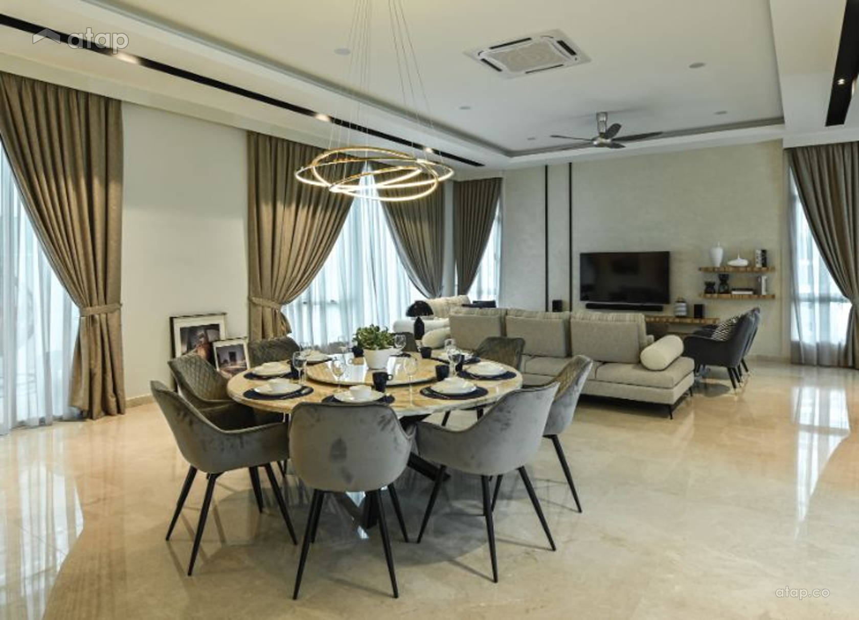 Modern Dining Room bungalow design ideas & photos Malaysia | Atap.co