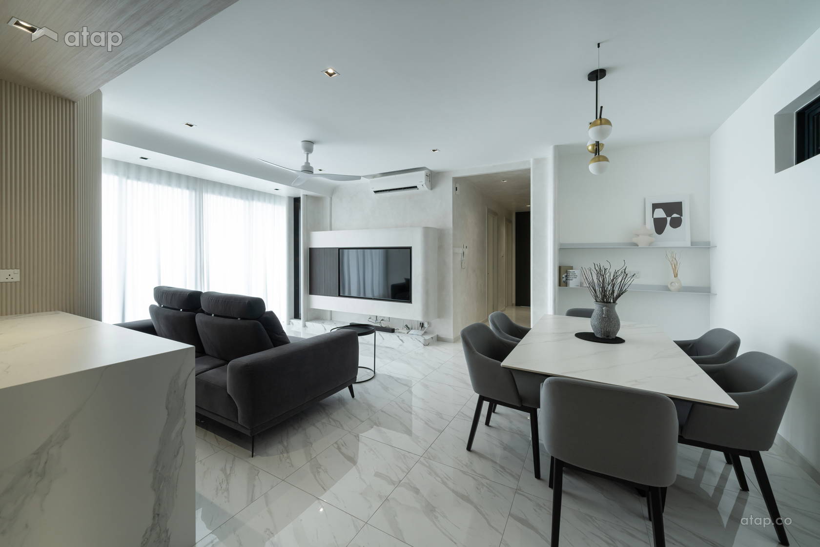 Visual Reference: Minimalistic Modern Dining Room Living Room Condominium Design Ideas