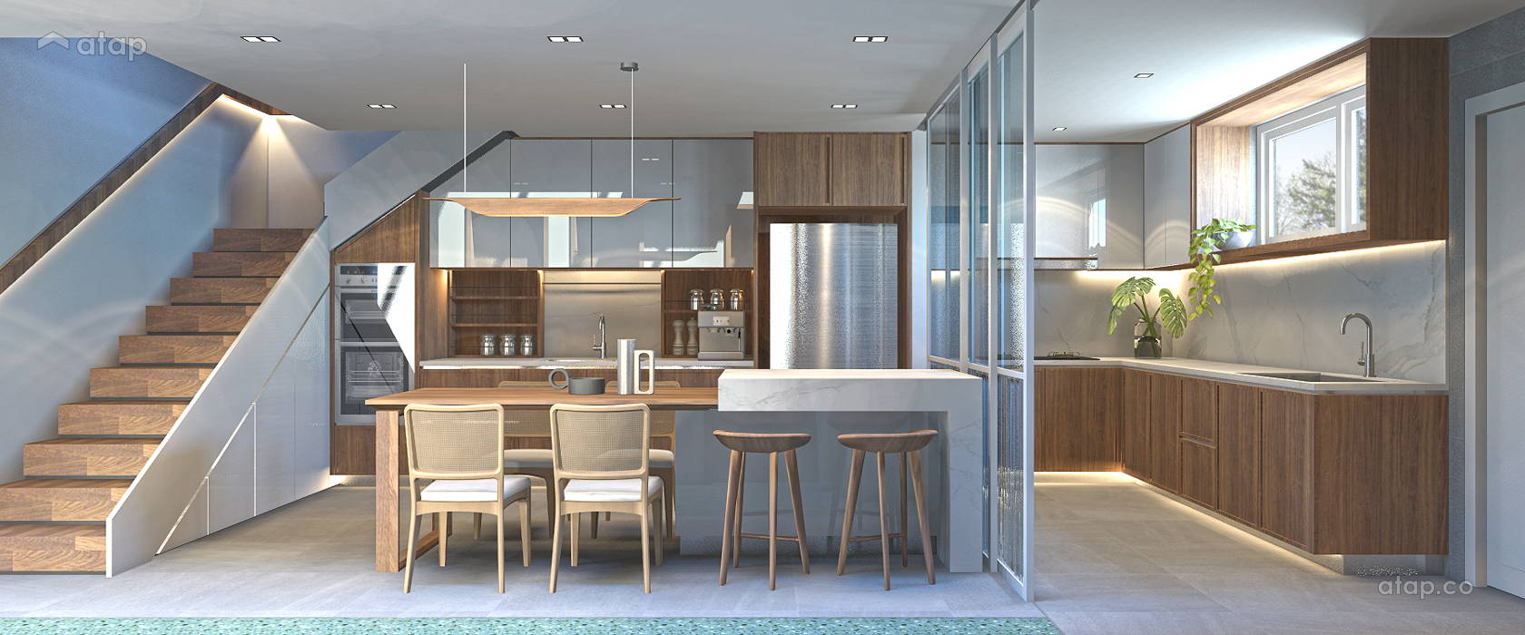 Contemporary Modern Dining Room Kitchen terrace design ideas & photos ...